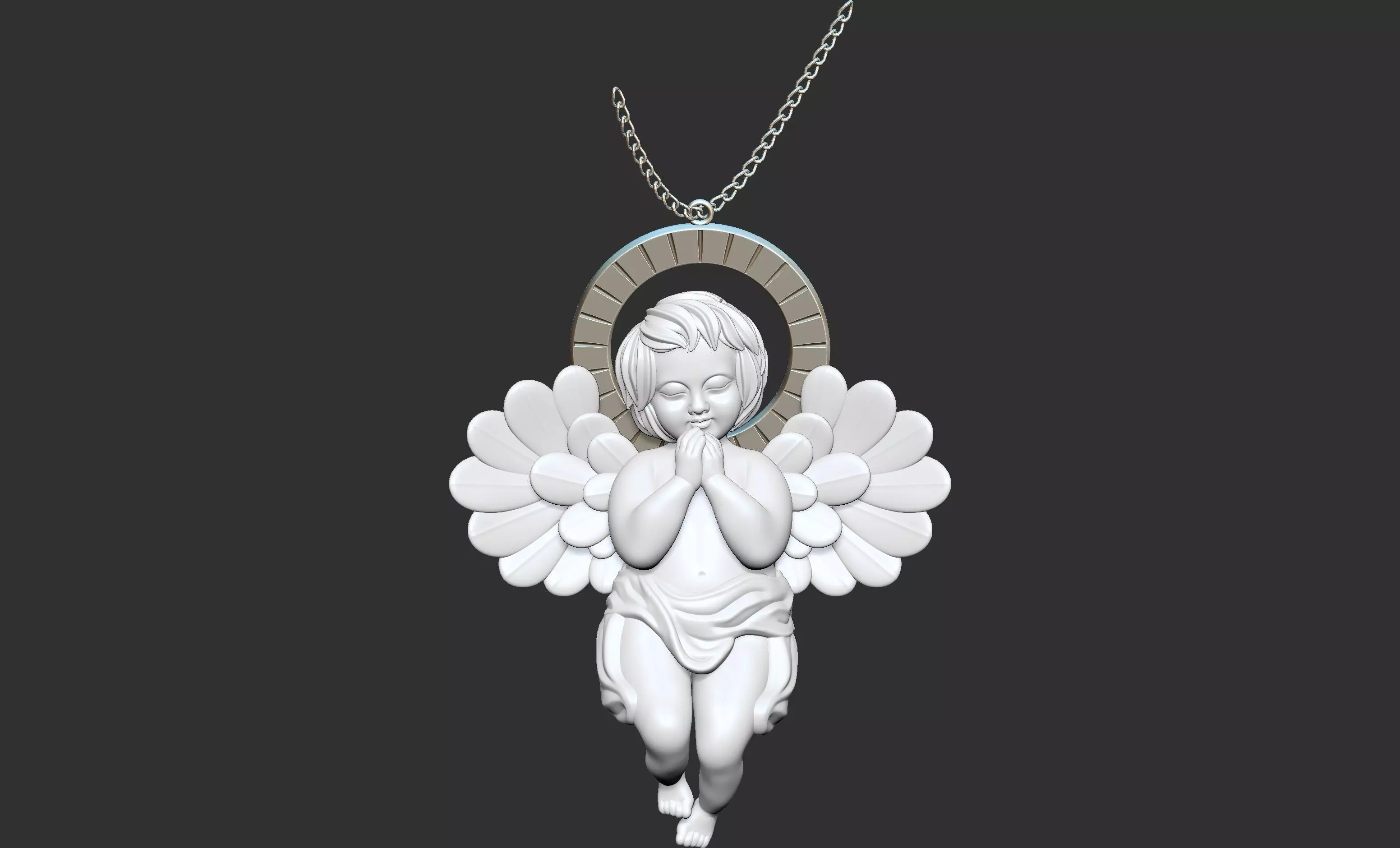 Angel Pendant 3D print model_0