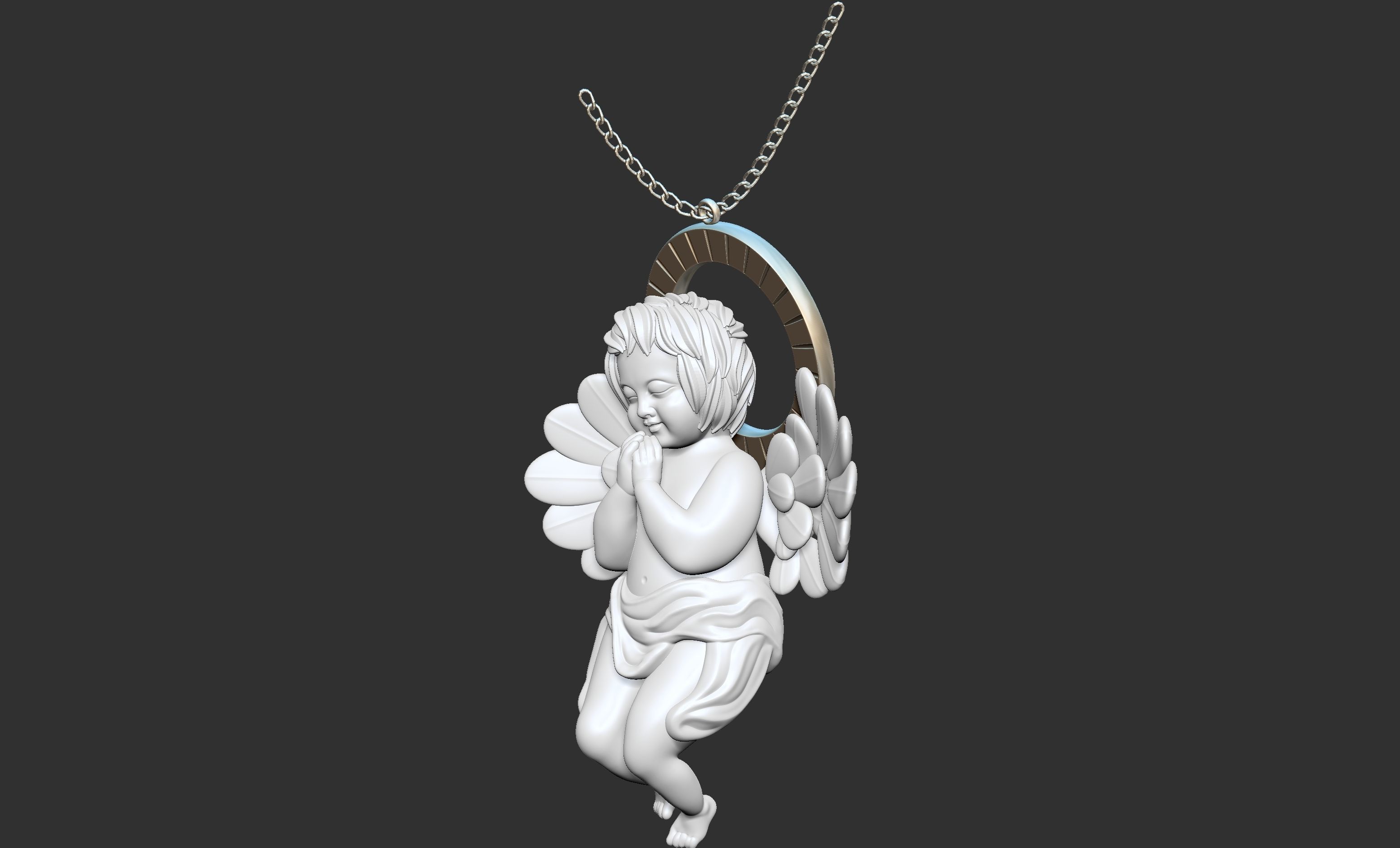 Angel Pendant 3D print model_3
