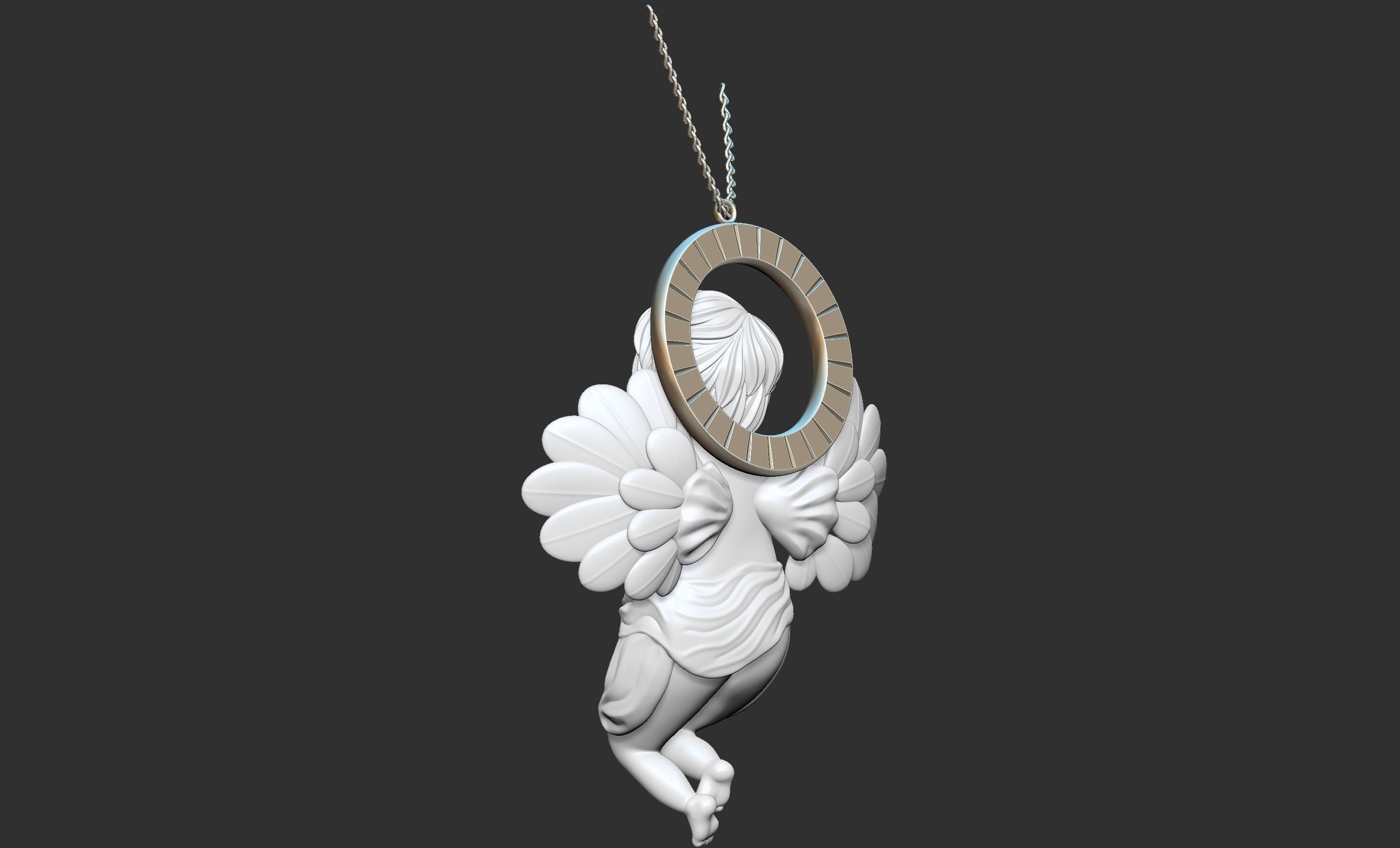 Angel Pendant 3D print model_5
