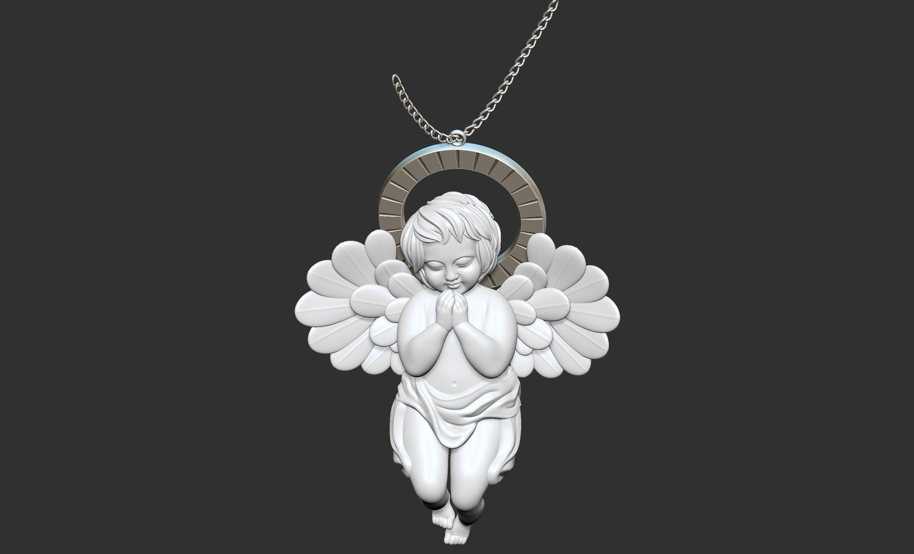 Angel Pendant 3D print model_8
