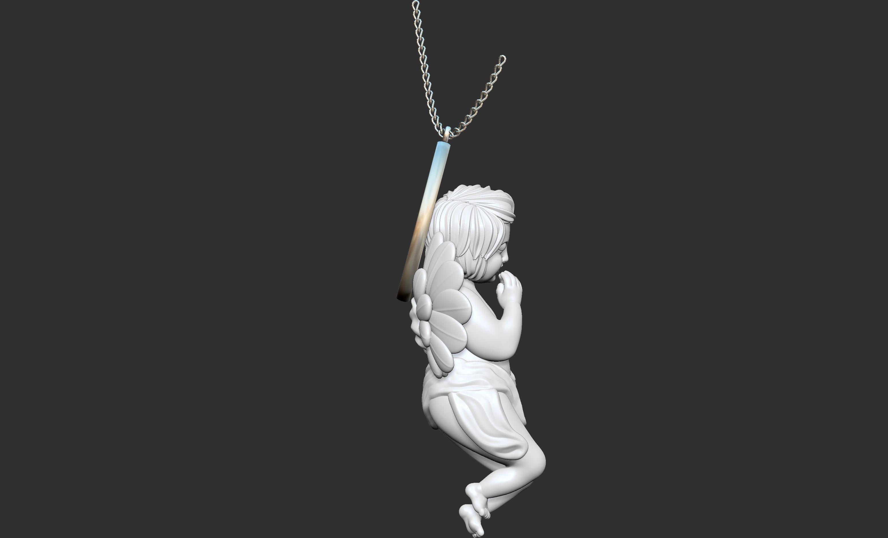 Angel Pendant 3D print model_6