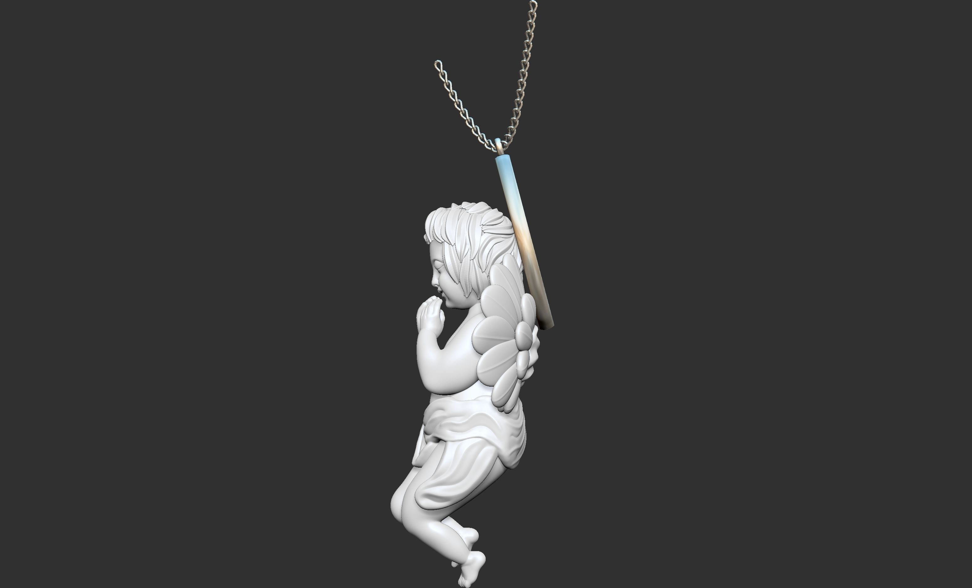 Angel Pendant 3D print model_4