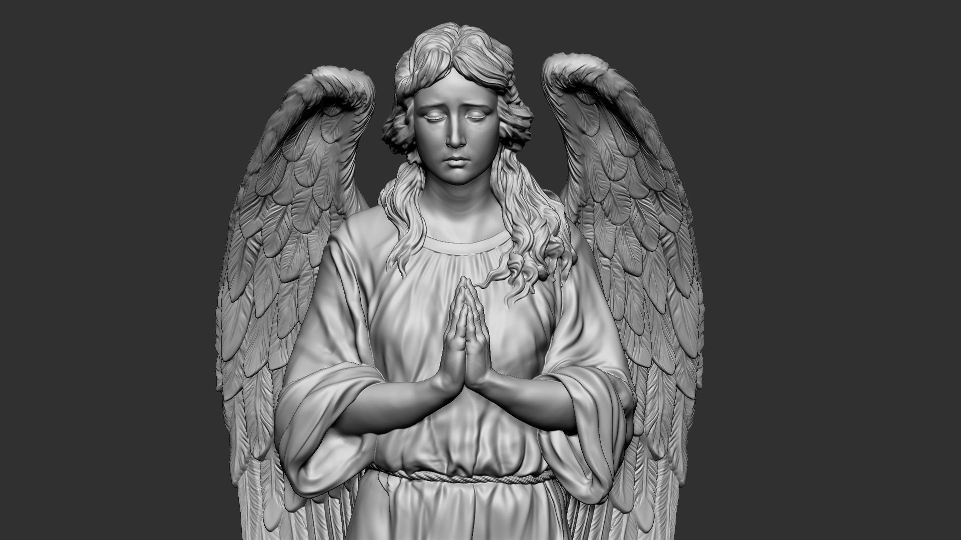 Angel statue 04 3D print model_25