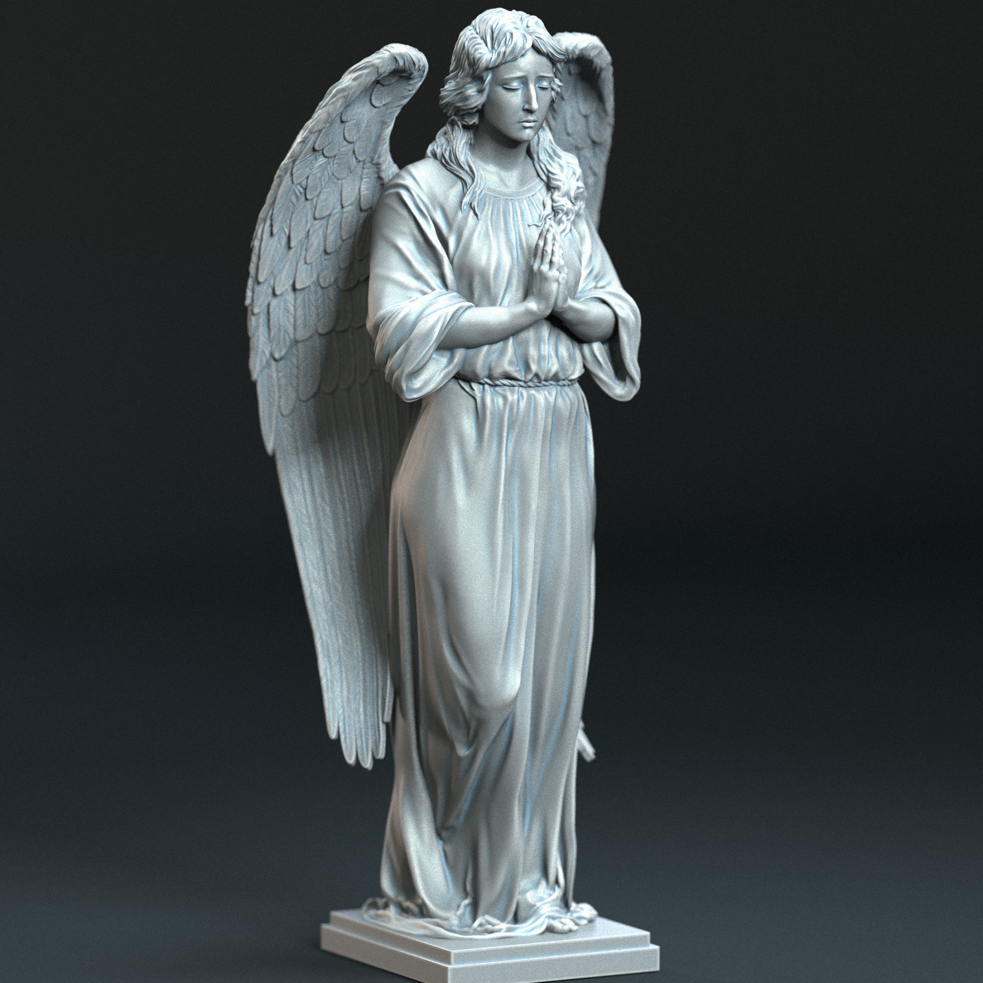 Angel statue 04 3D print model_4