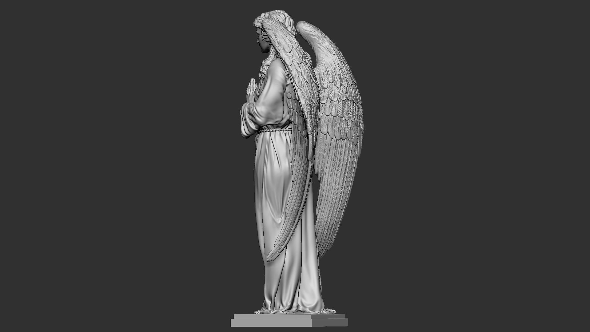 Angel statue 04 3D print model_37