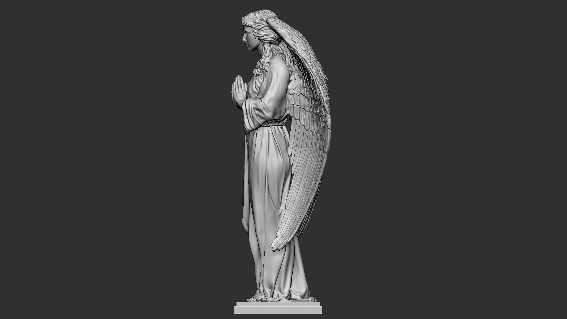 Angel statue 04 3D print model_35