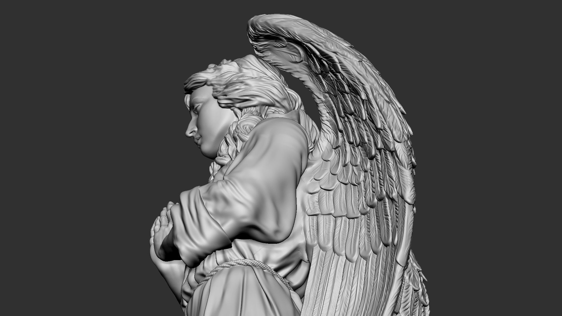 Angel statue 04 3D print model_29