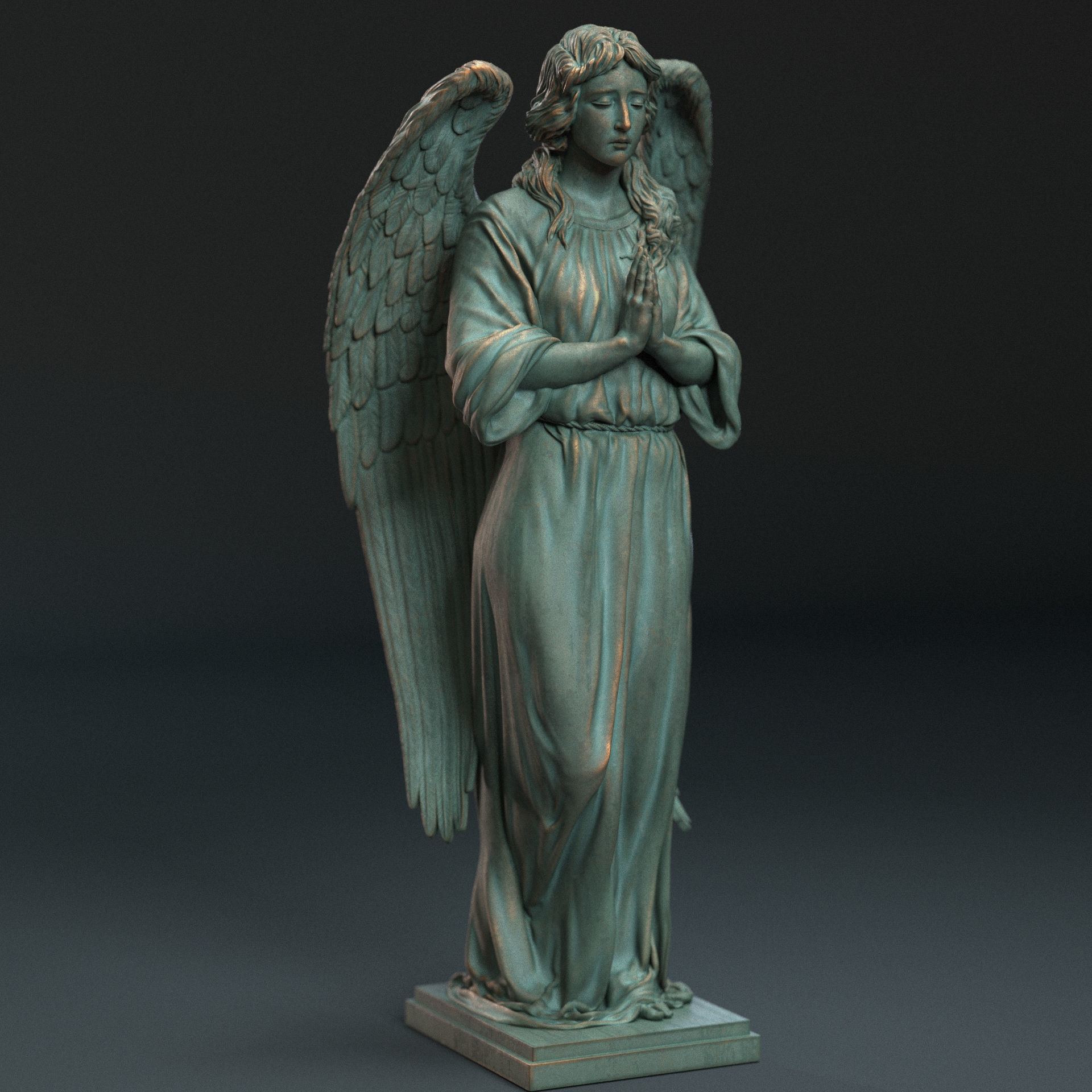 Angel statue 04 3D print model_2