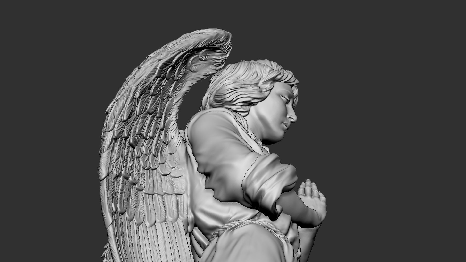 Angel statue 04 3D print model_30