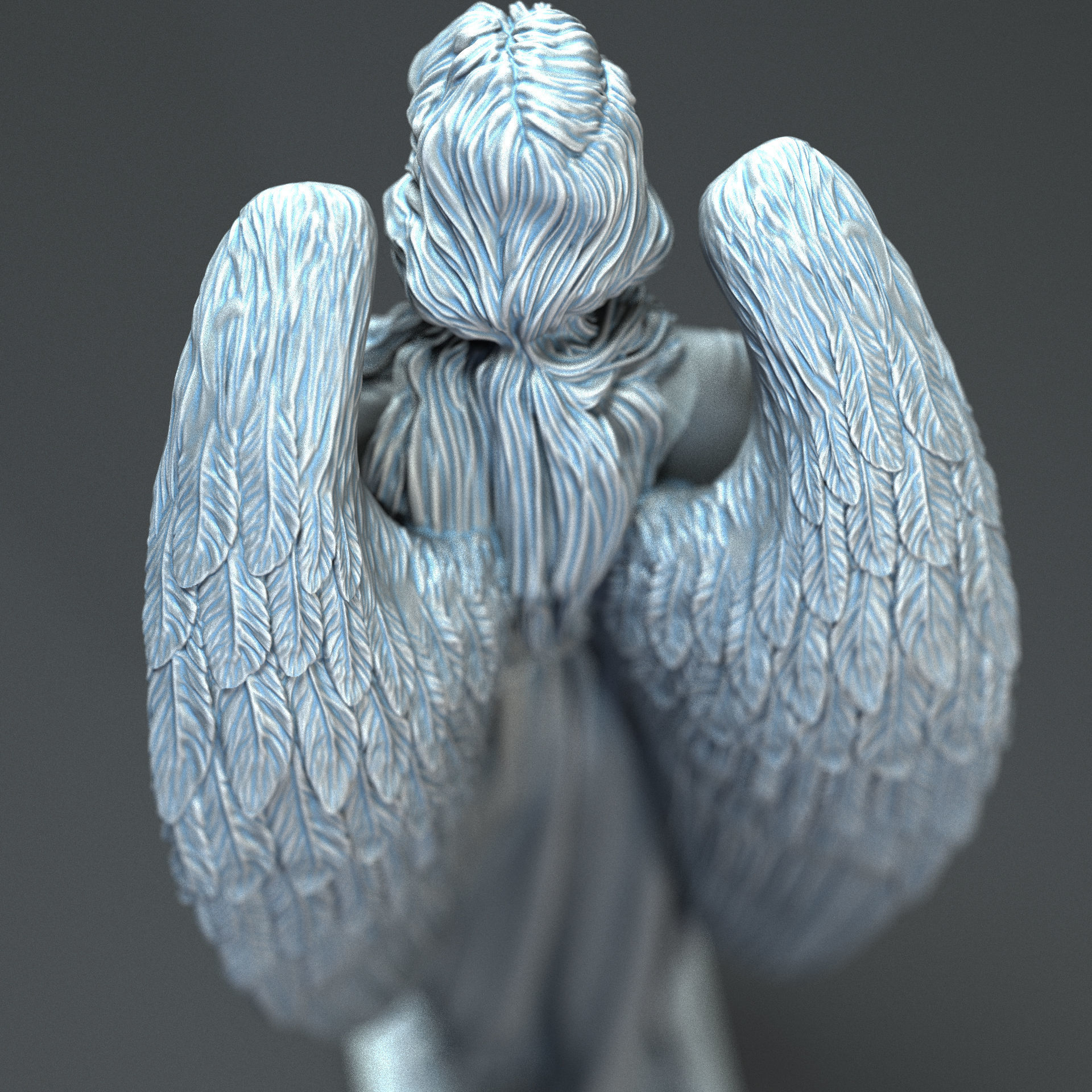 Angel statue 04 3D print model_3