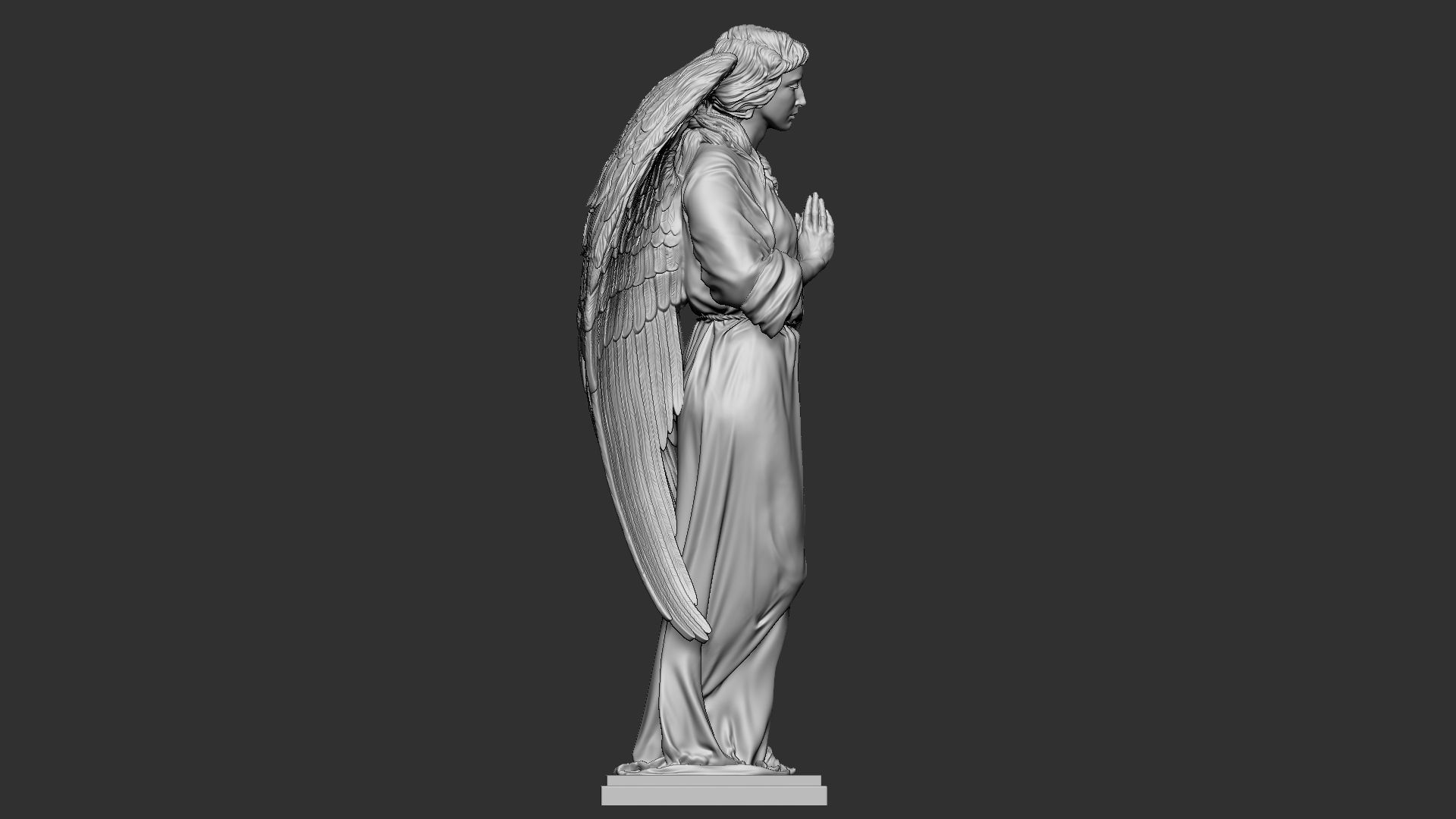 Angel statue 04 3D print model_19