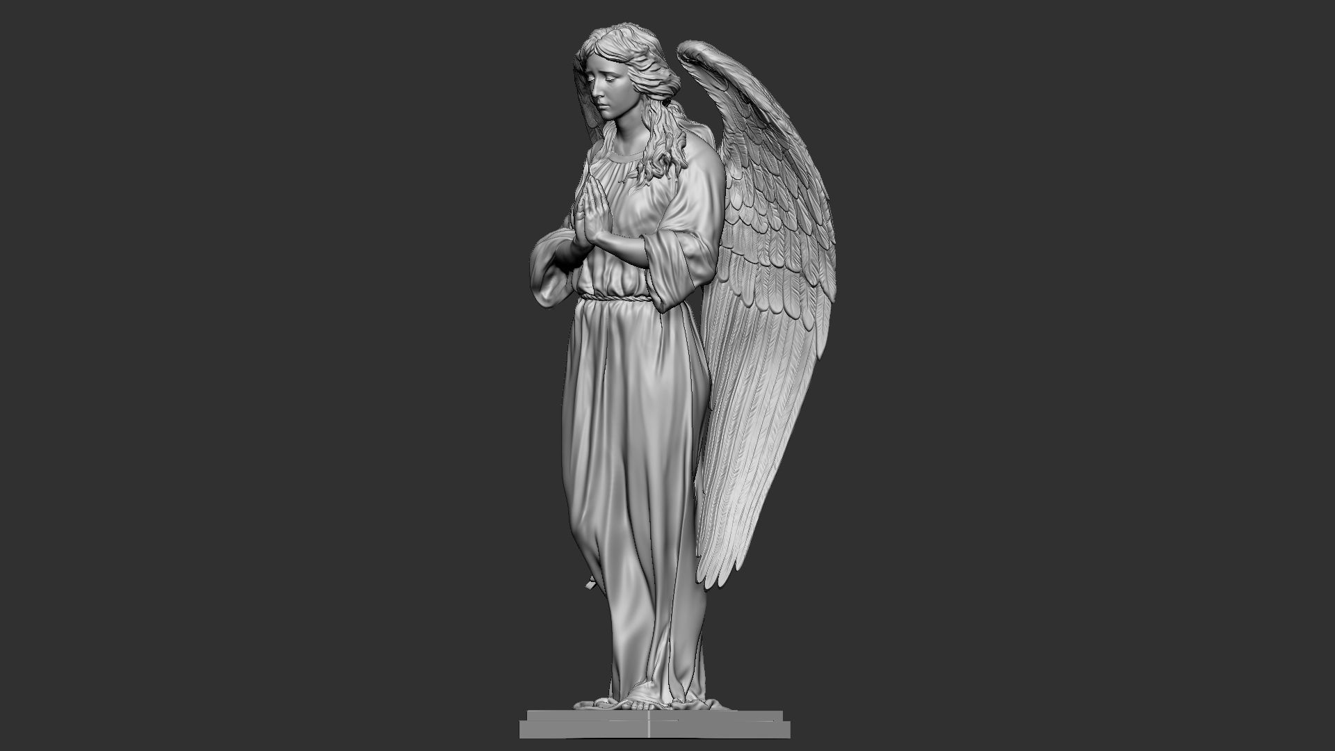 Angel statue 04 3D print model_33