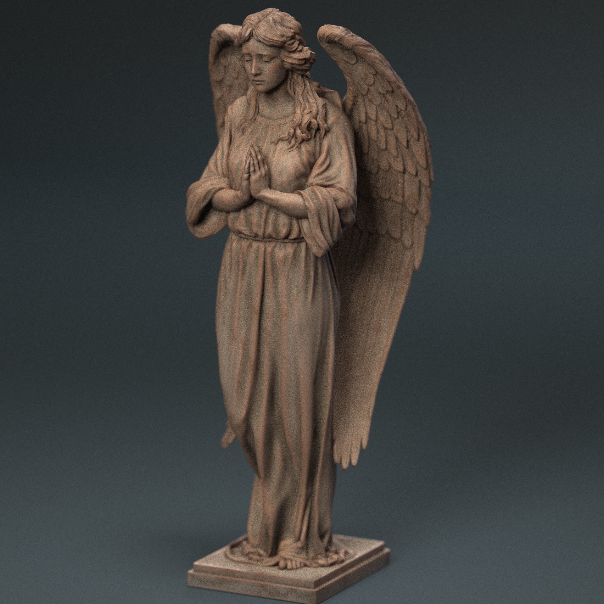 Angel statue 04 3D print model_8