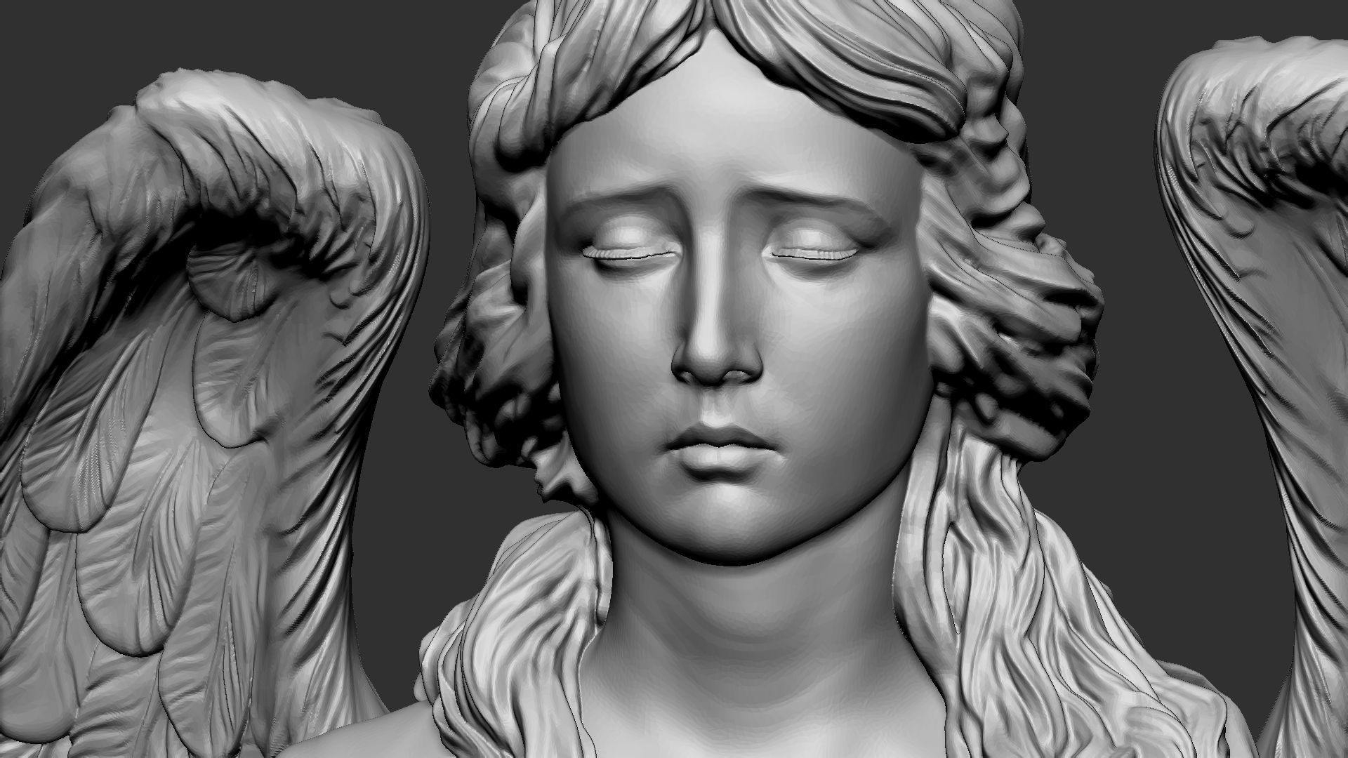 Angel statue 04 3D print model_13