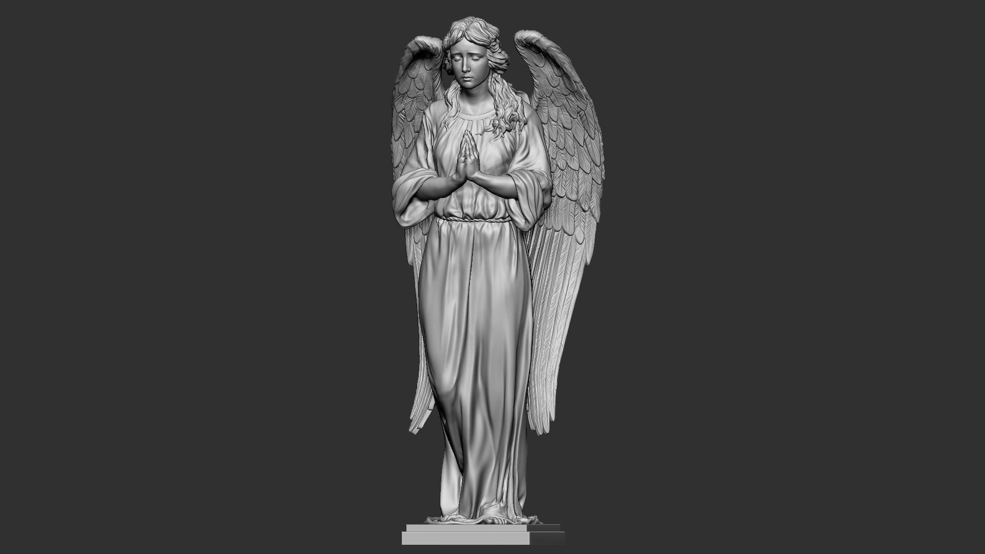 Angel statue 04 3D print model_24