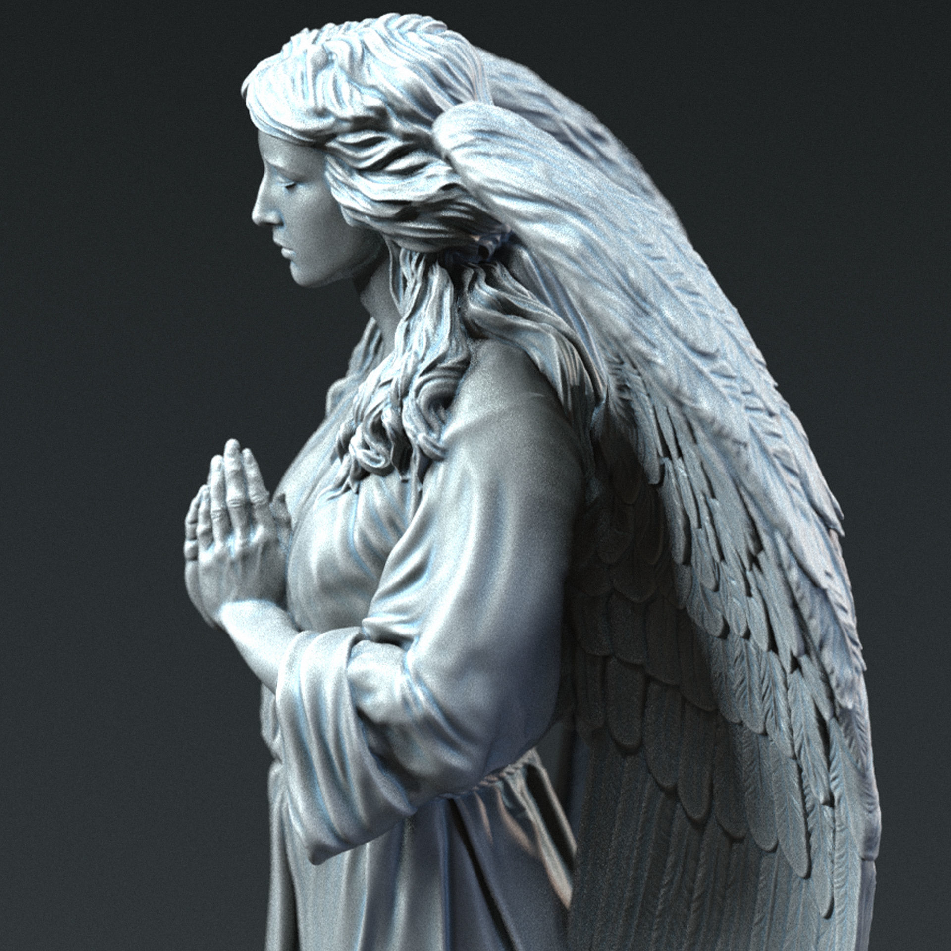 Angel statue 04 3D print model_5