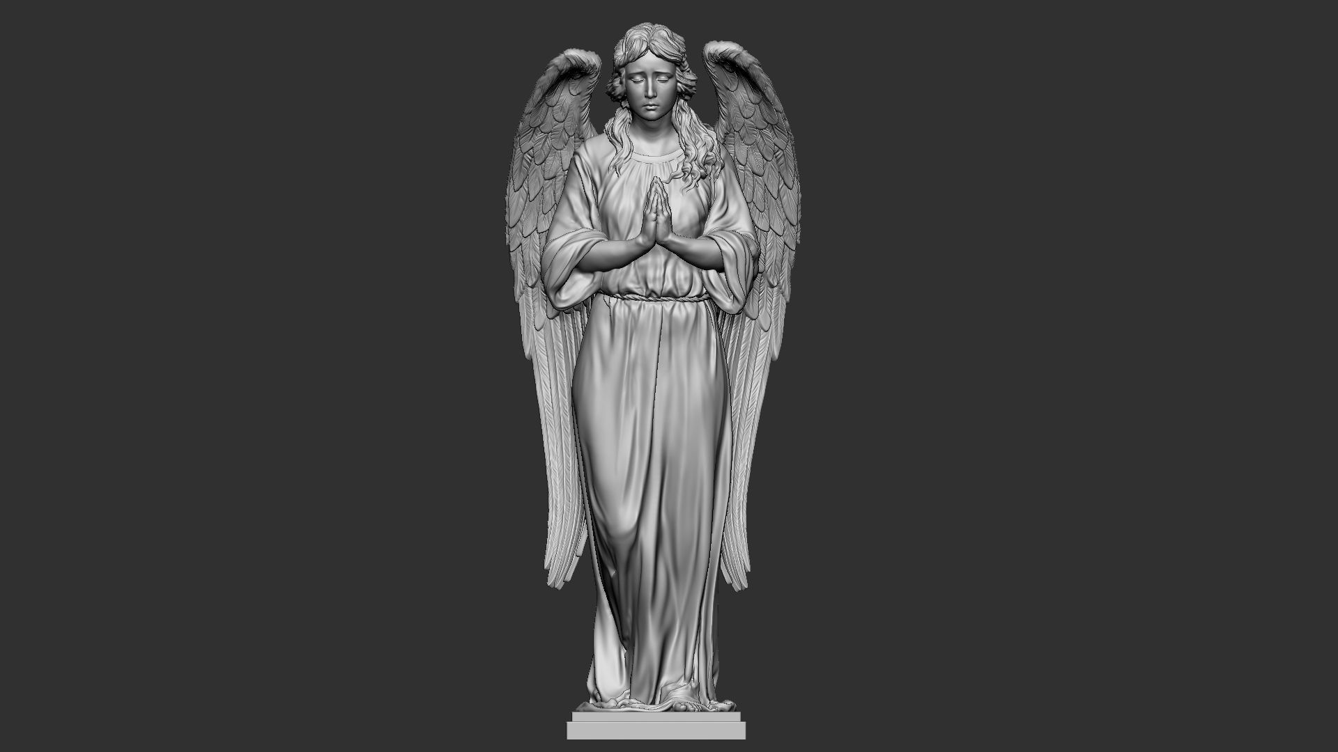 Angel statue 04 3D print model_9