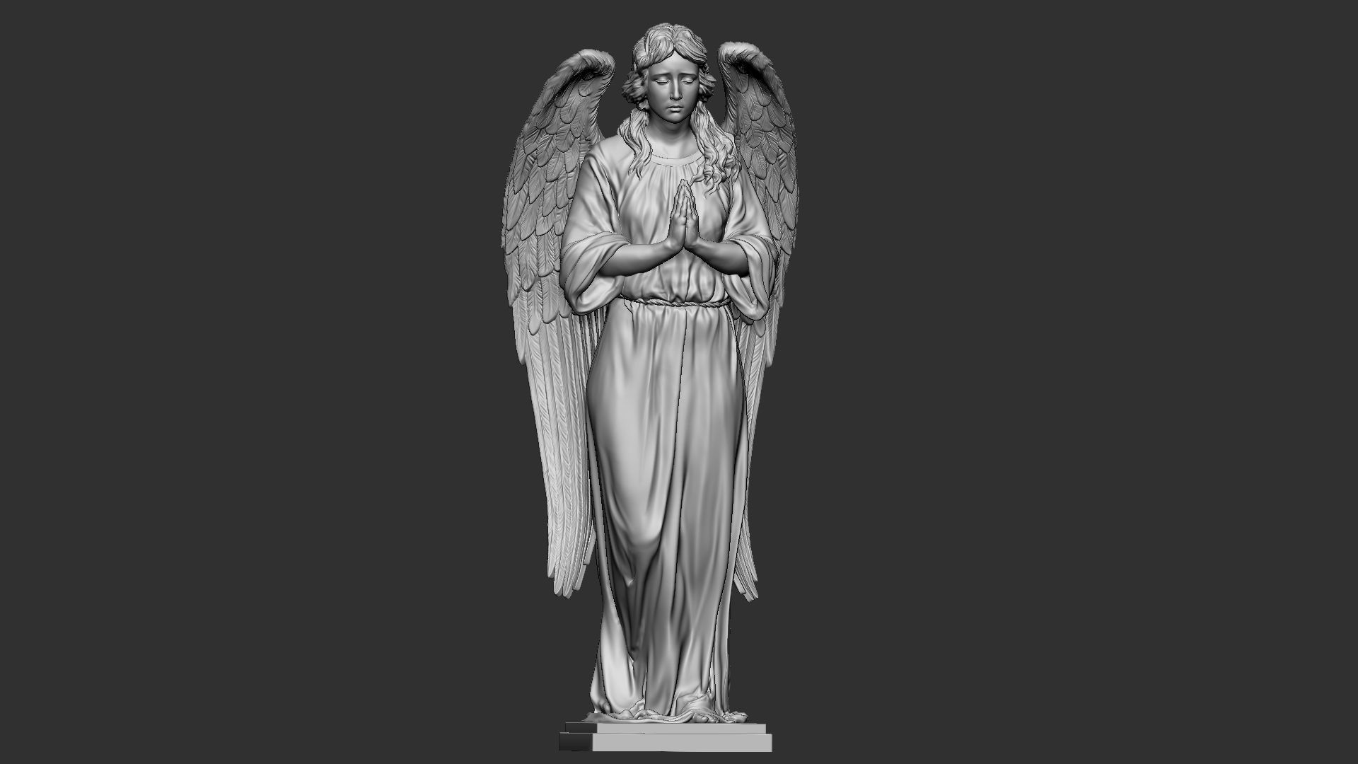Angel statue 04 3D print model_23