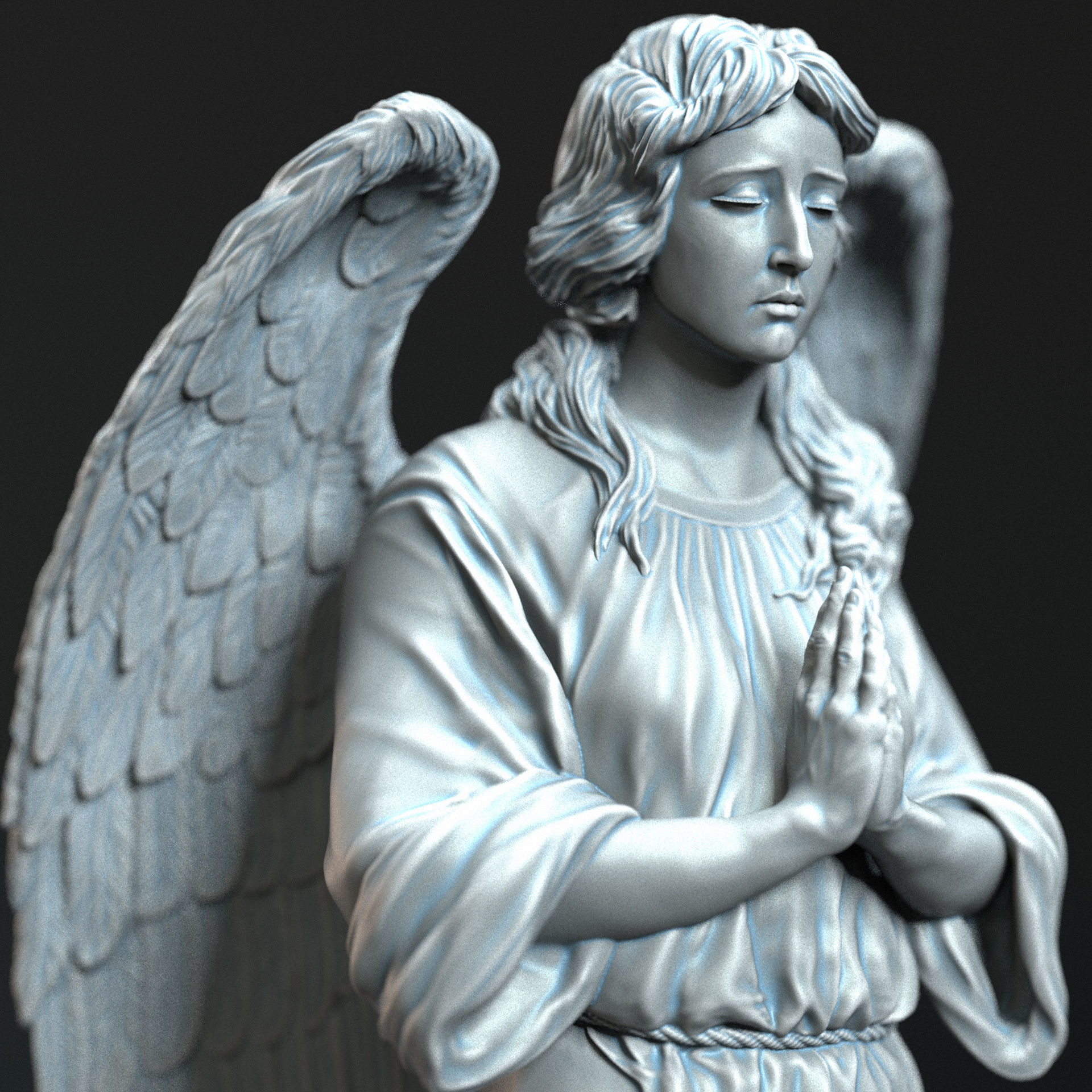 Angel statue 04 3D print model_7