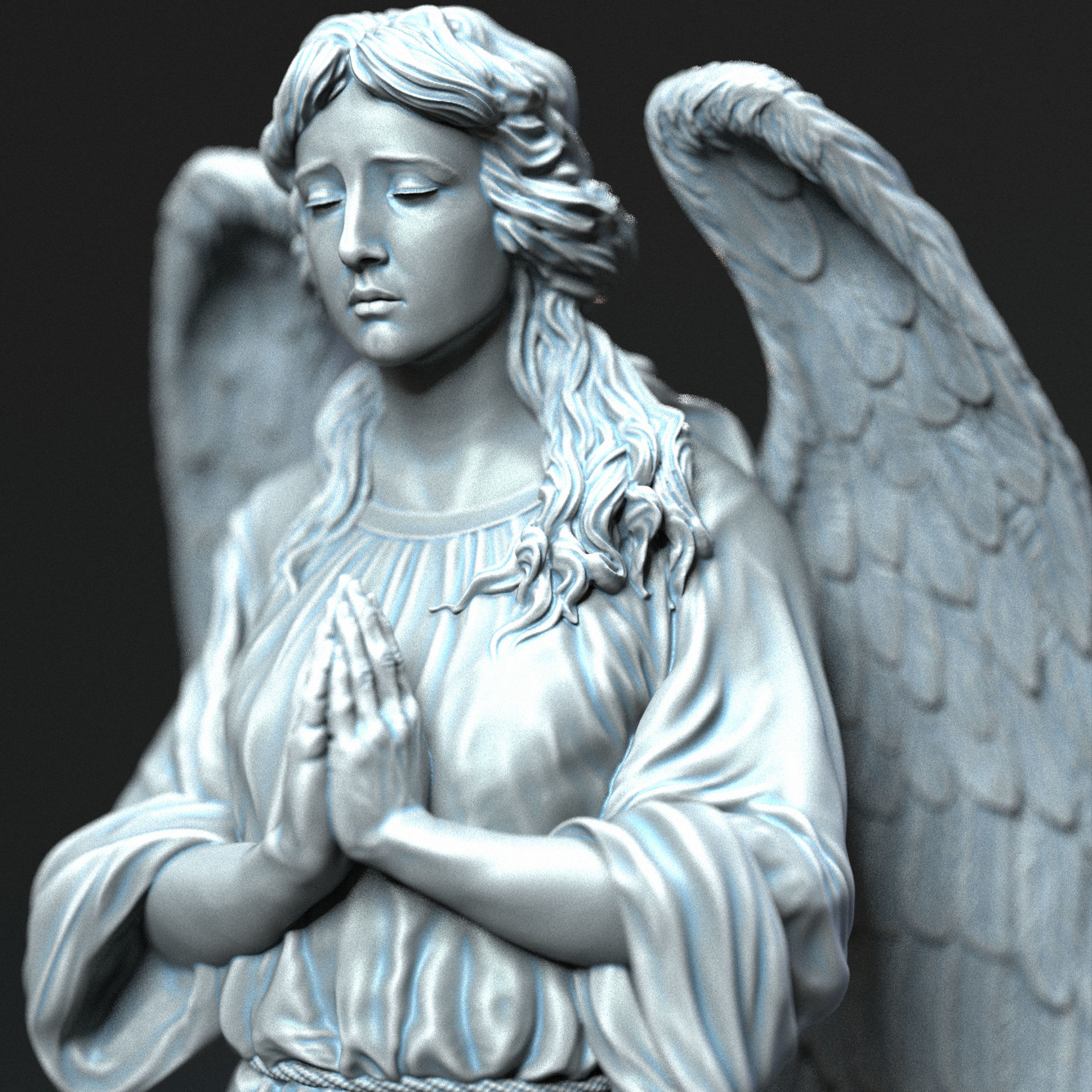 Angel statue 04 3D print model_6