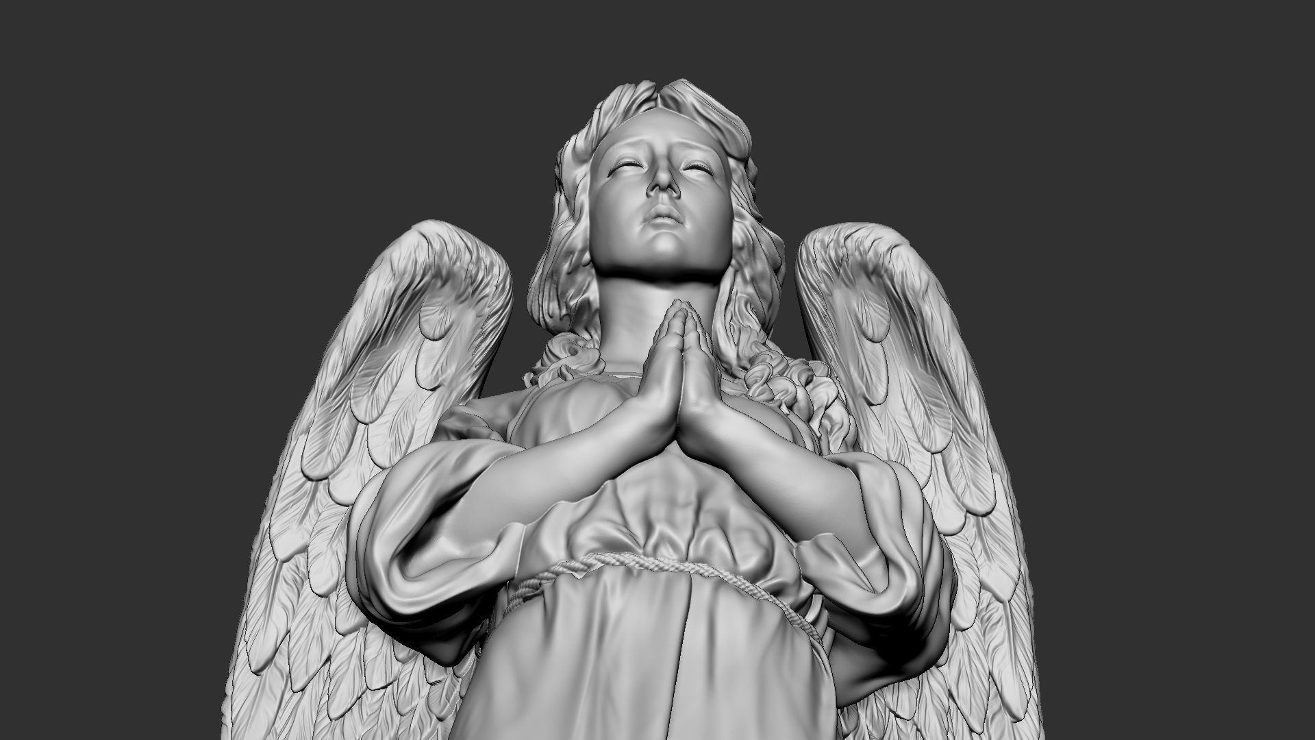 Angel statue 04 3D print model_17