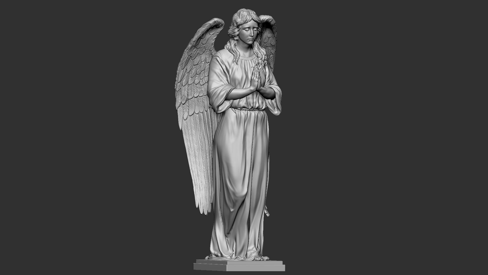 Angel statue 04 3D print model_22