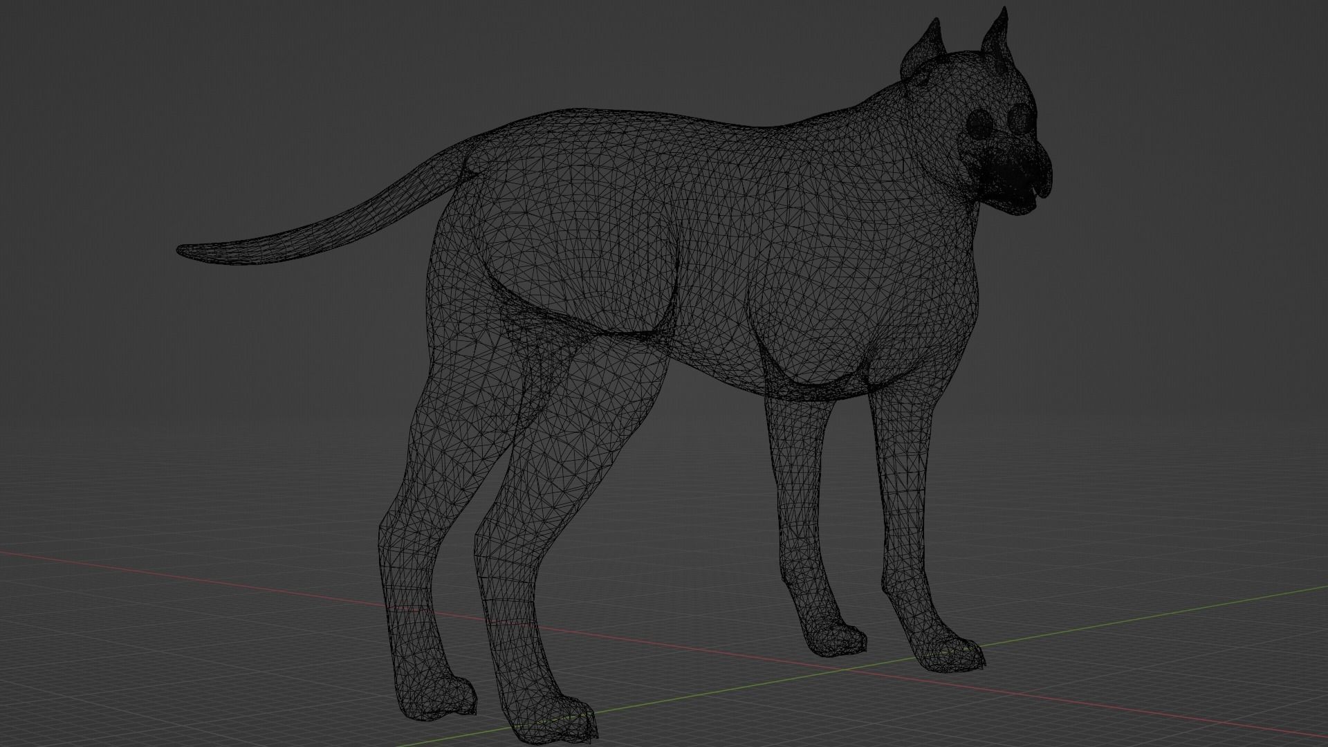 DOG - PITBULL Low-poly 3D model_8