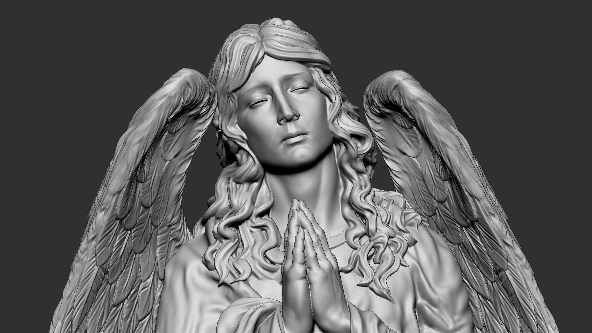 Angel statue 05 3D print model_9