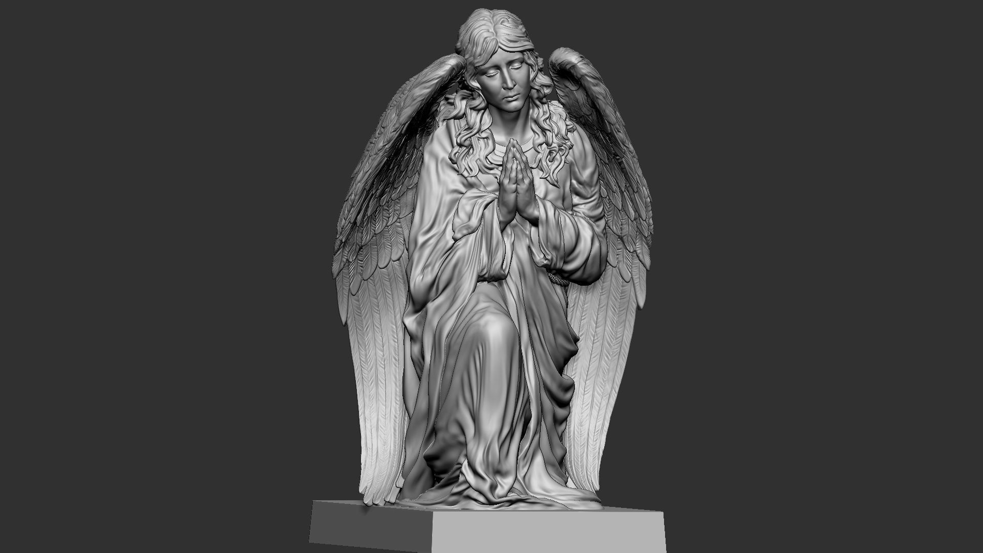Angel statue 05 3D print model_16
