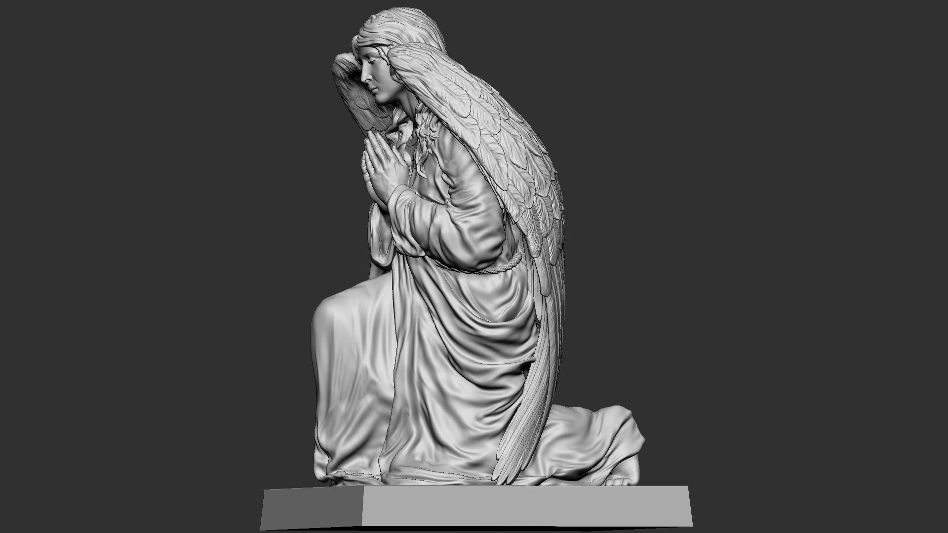 Angel statue 05 3D print model_31
