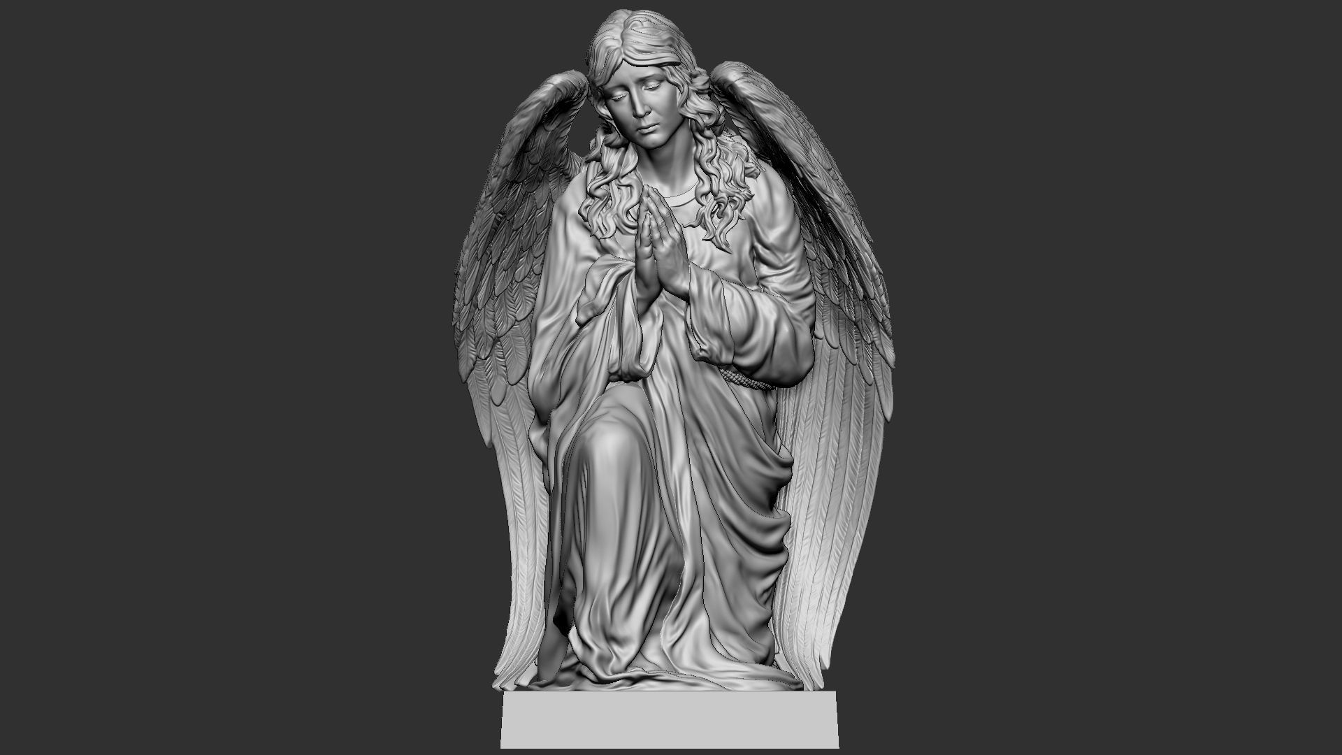 Angel statue 05 3D print model_8