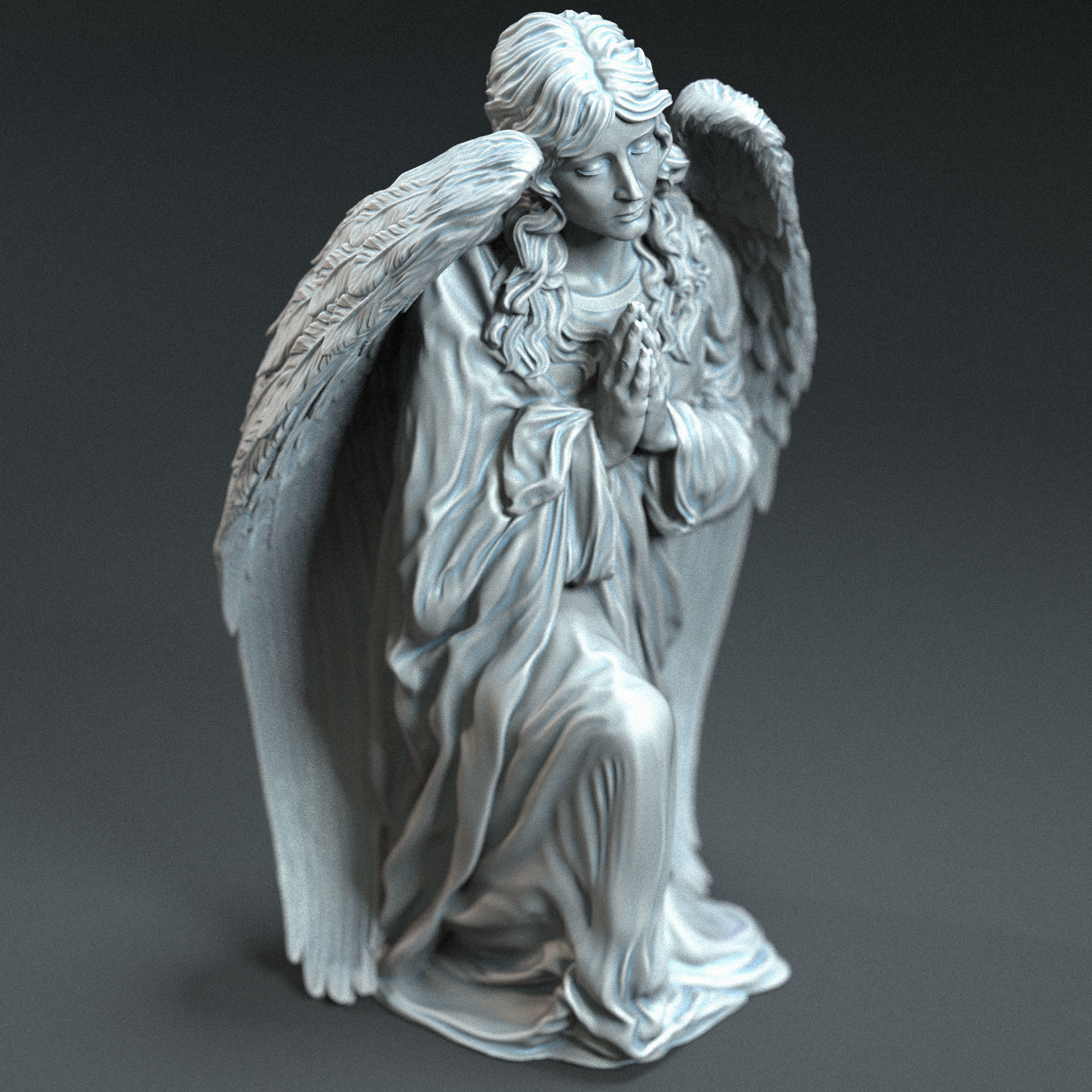 Angel statue 05 3D print model_7