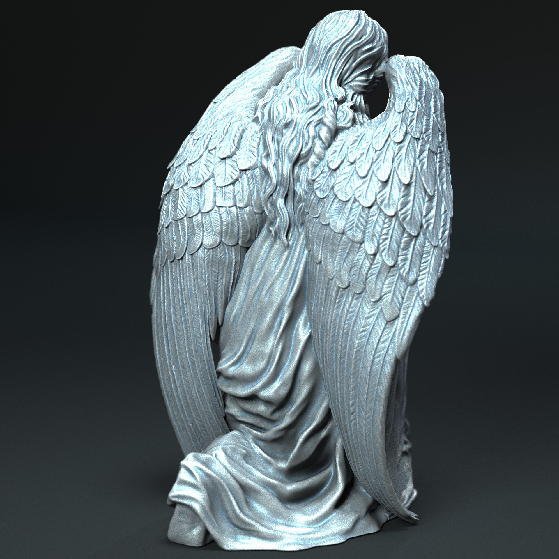 Angel statue 05 3D print model_6
