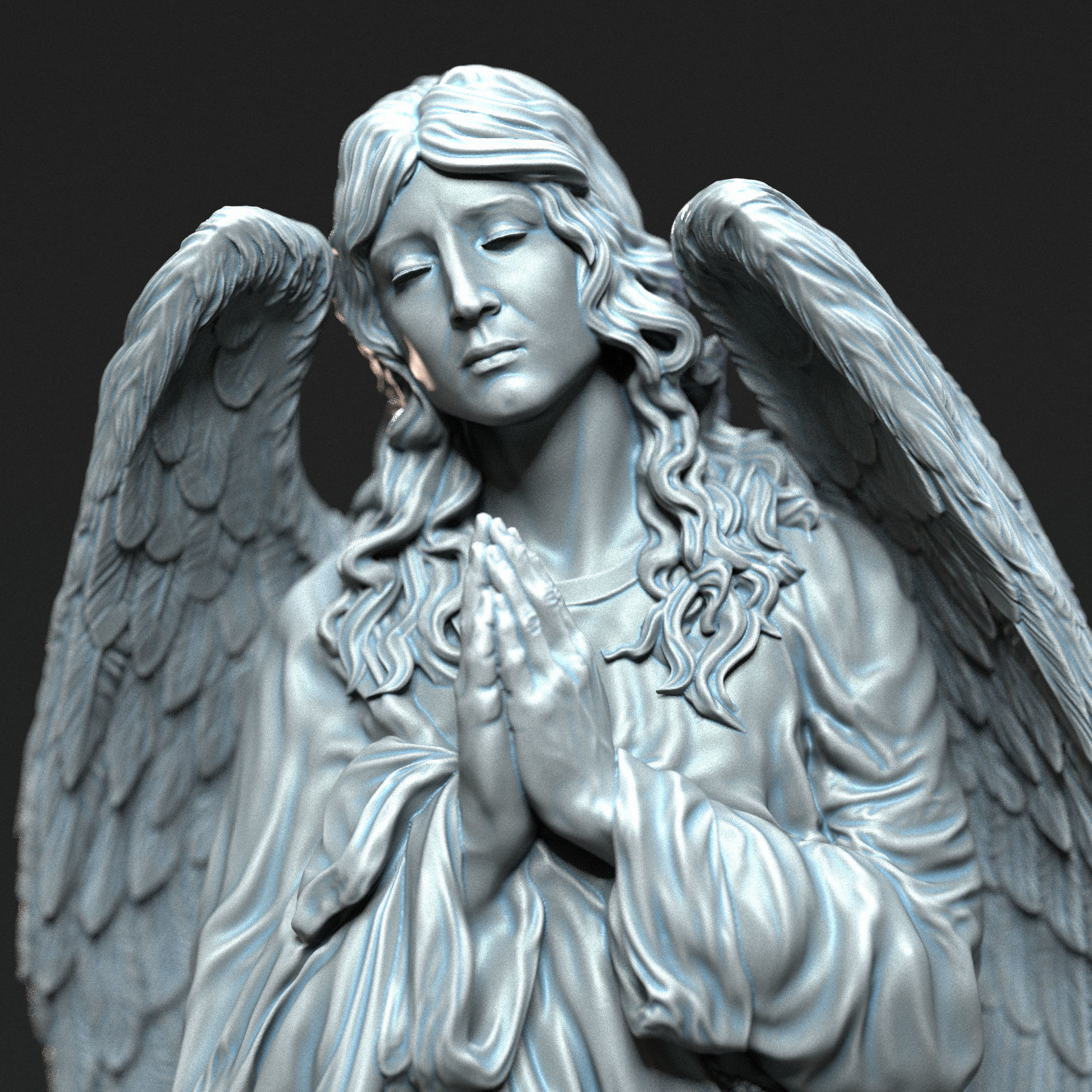Angel statue 05 3D print model_4