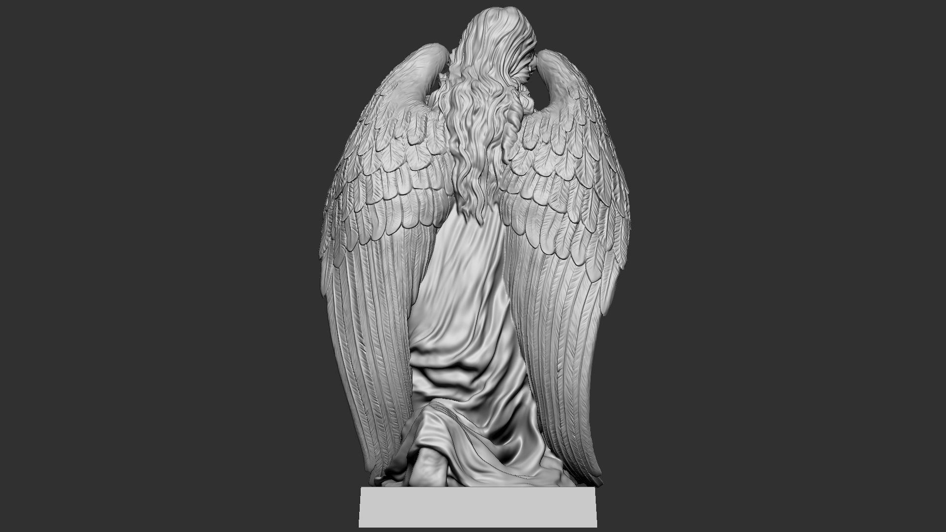 Angel statue 05 3D print model_12