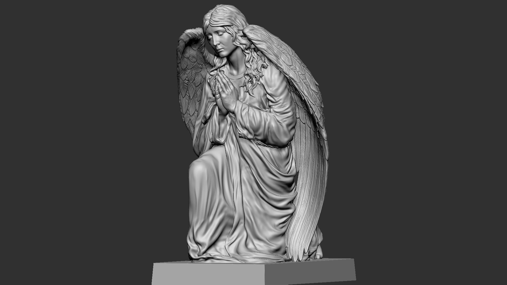 Angel statue 05 3D print model_29