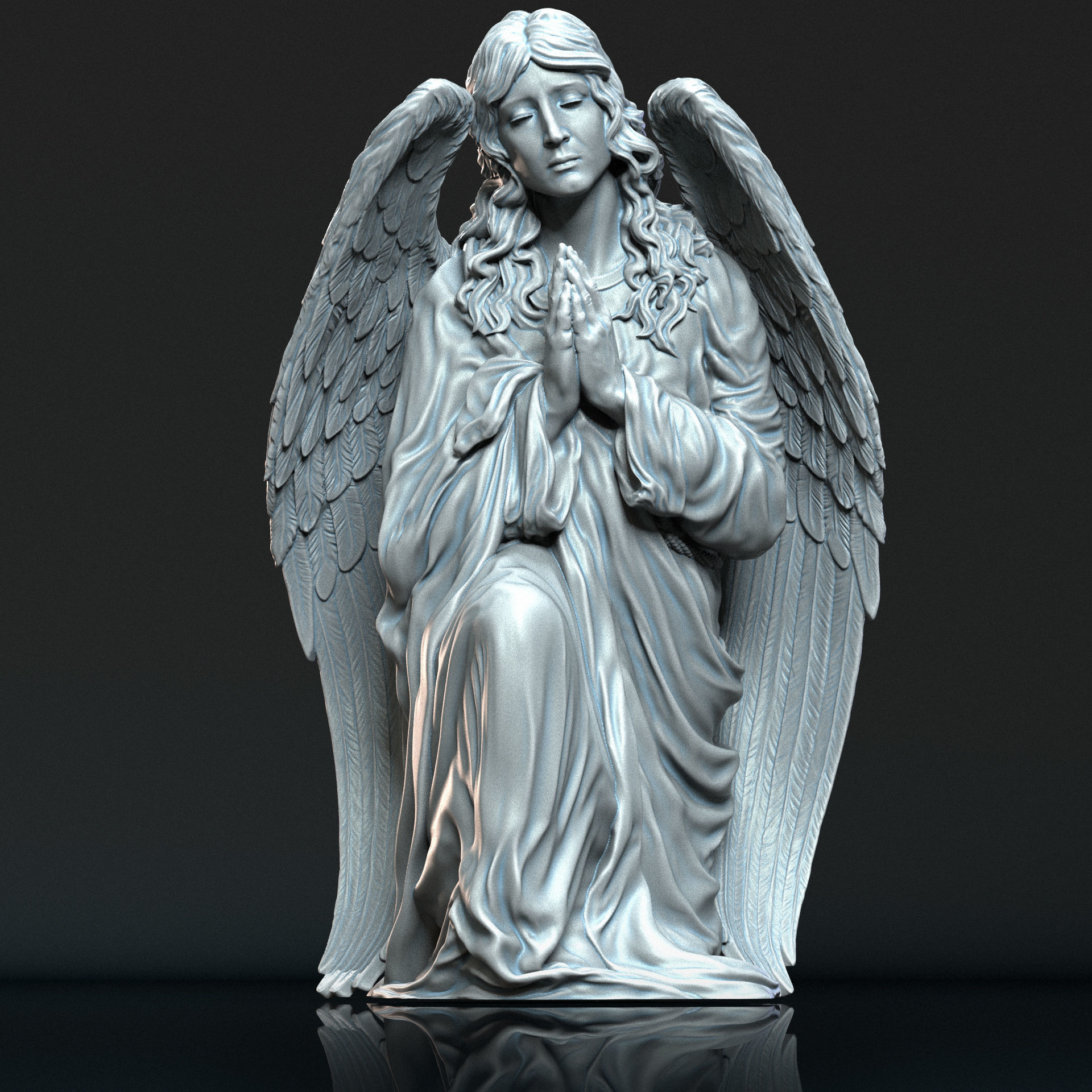 Angel statue 05 3D print model_5