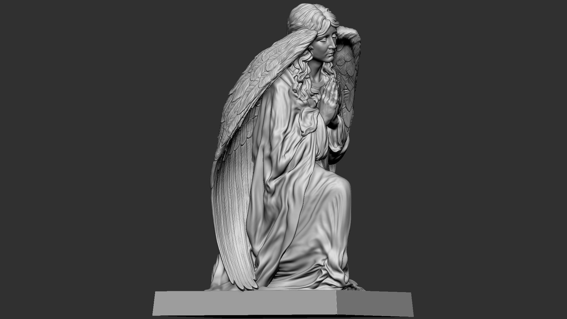 Angel statue 05 3D print model_19