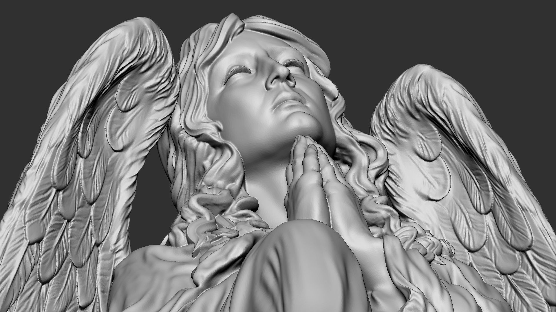 Angel statue 05 3D print model_10