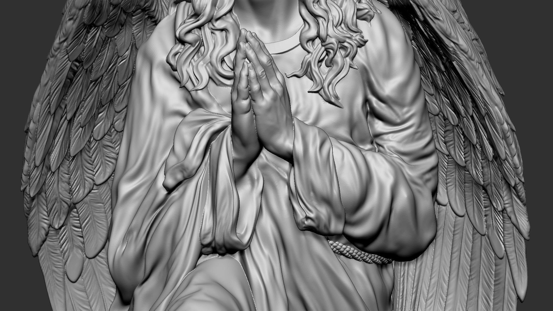 Angel statue 05 3D print model_22