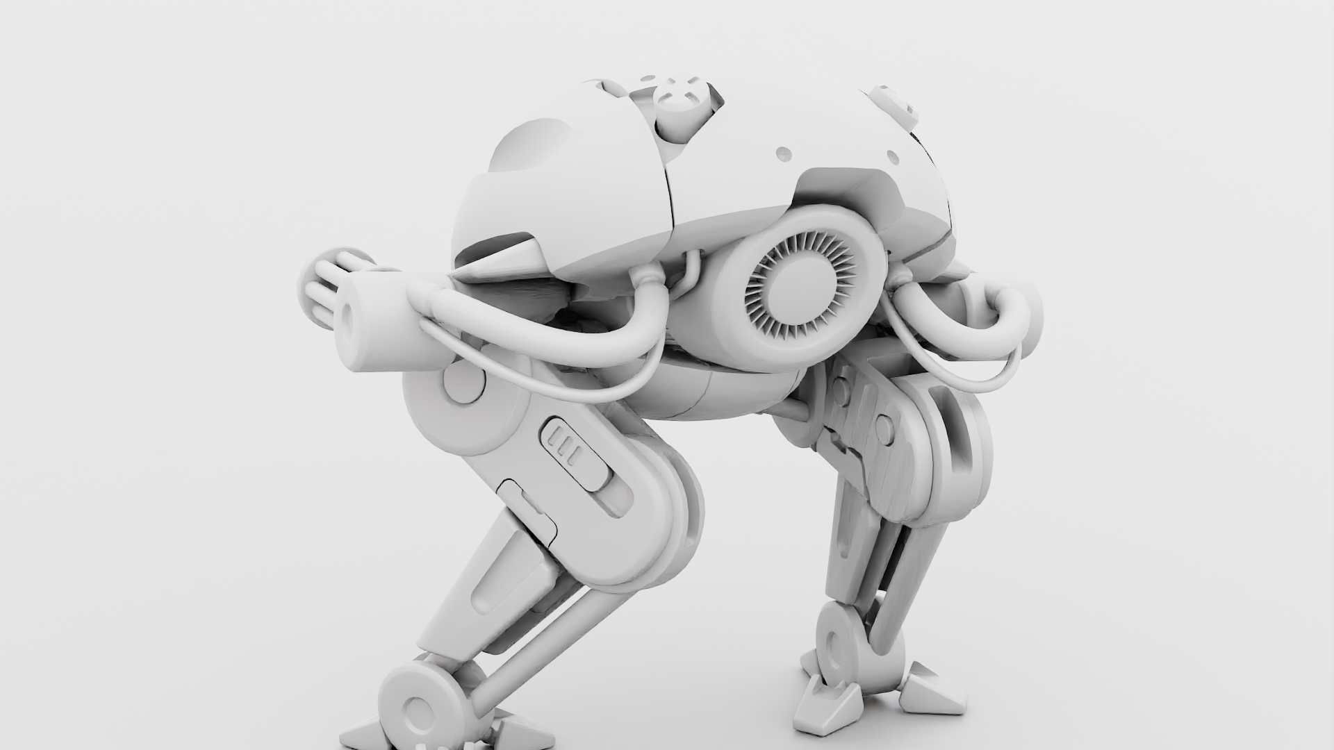 MILITARY BOT B-6000  RIGGED 3D model_33
