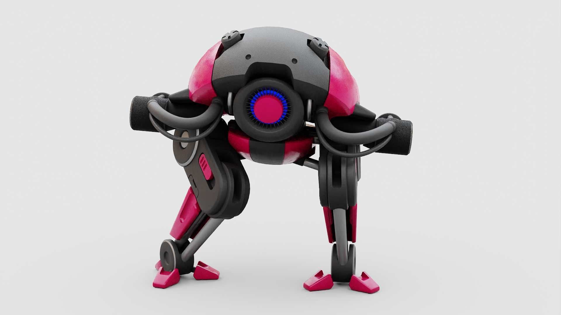 MILITARY BOT B-6000  RIGGED 3D model_8