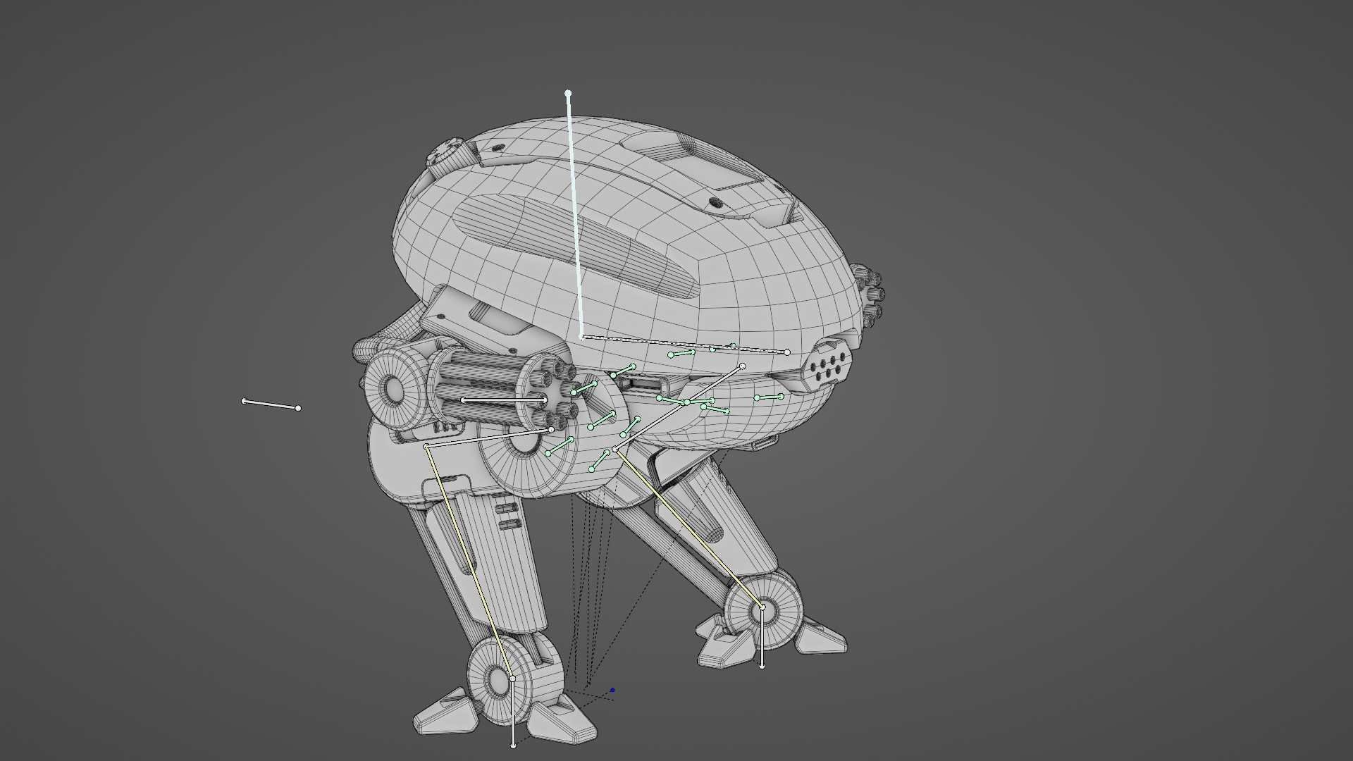 MILITARY BOT B-6000  RIGGED 3D model_35