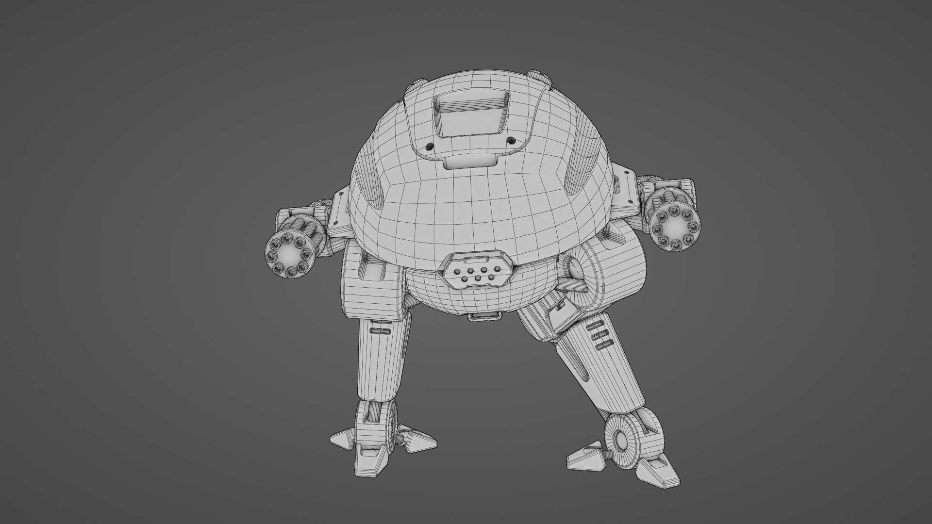MILITARY BOT B-6000  RIGGED 3D model_36