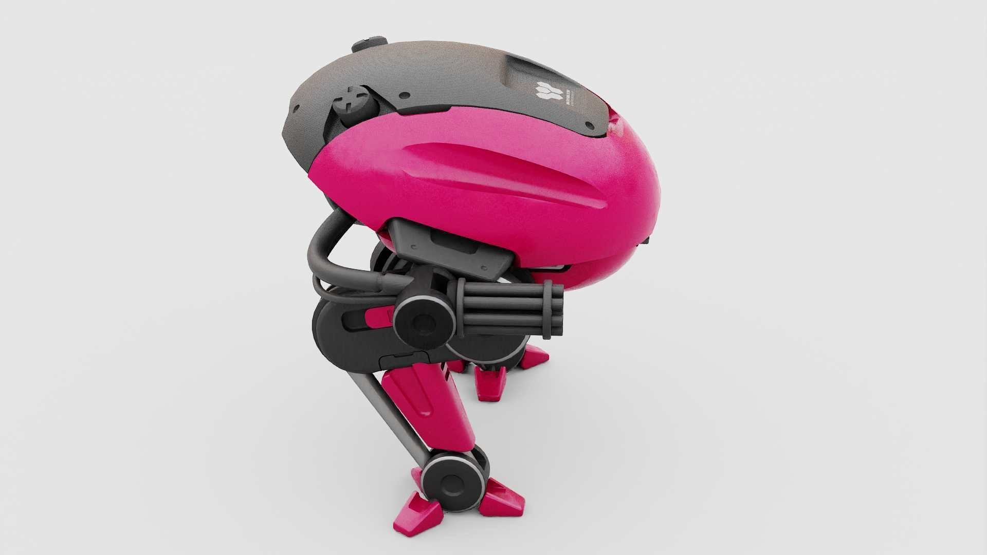 MILITARY BOT B-6000  RIGGED 3D model_18