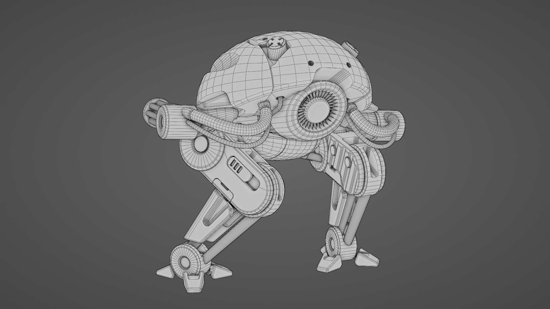 MILITARY BOT B-6000  RIGGED 3D model_38