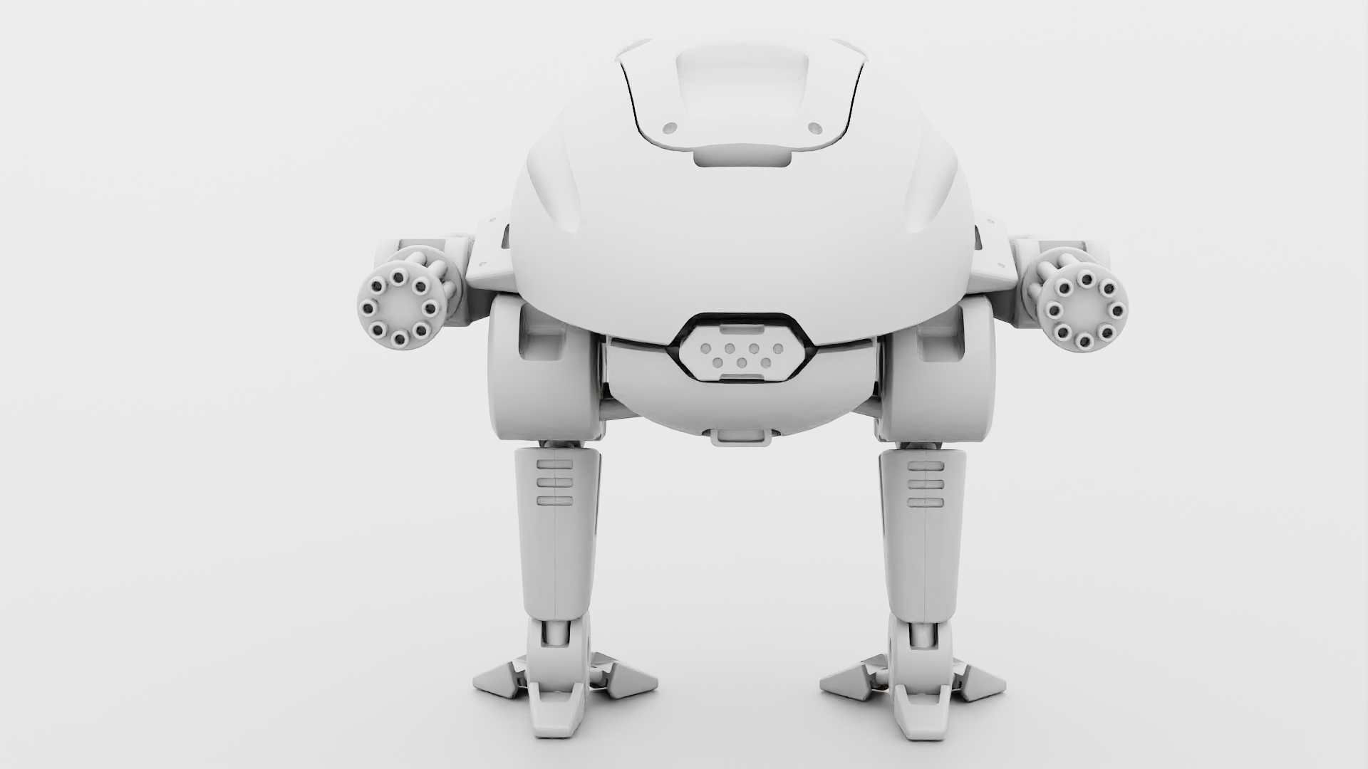 MILITARY BOT B-6000  RIGGED 3D model_34