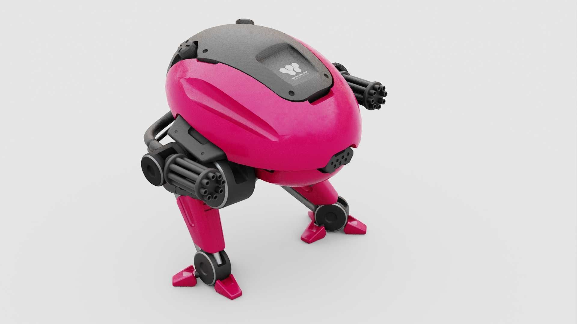 MILITARY BOT B-6000  RIGGED 3D model_17