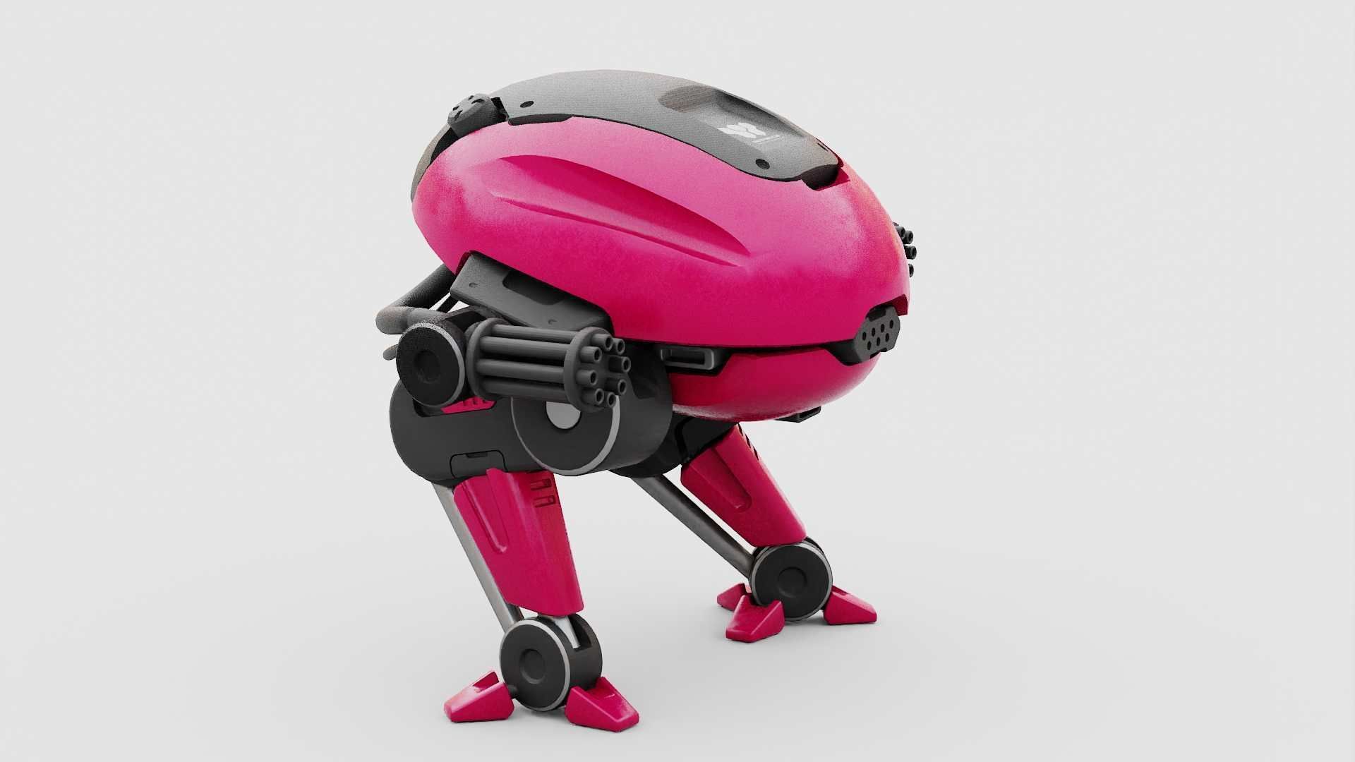 MILITARY BOT B-6000  RIGGED 3D model_2