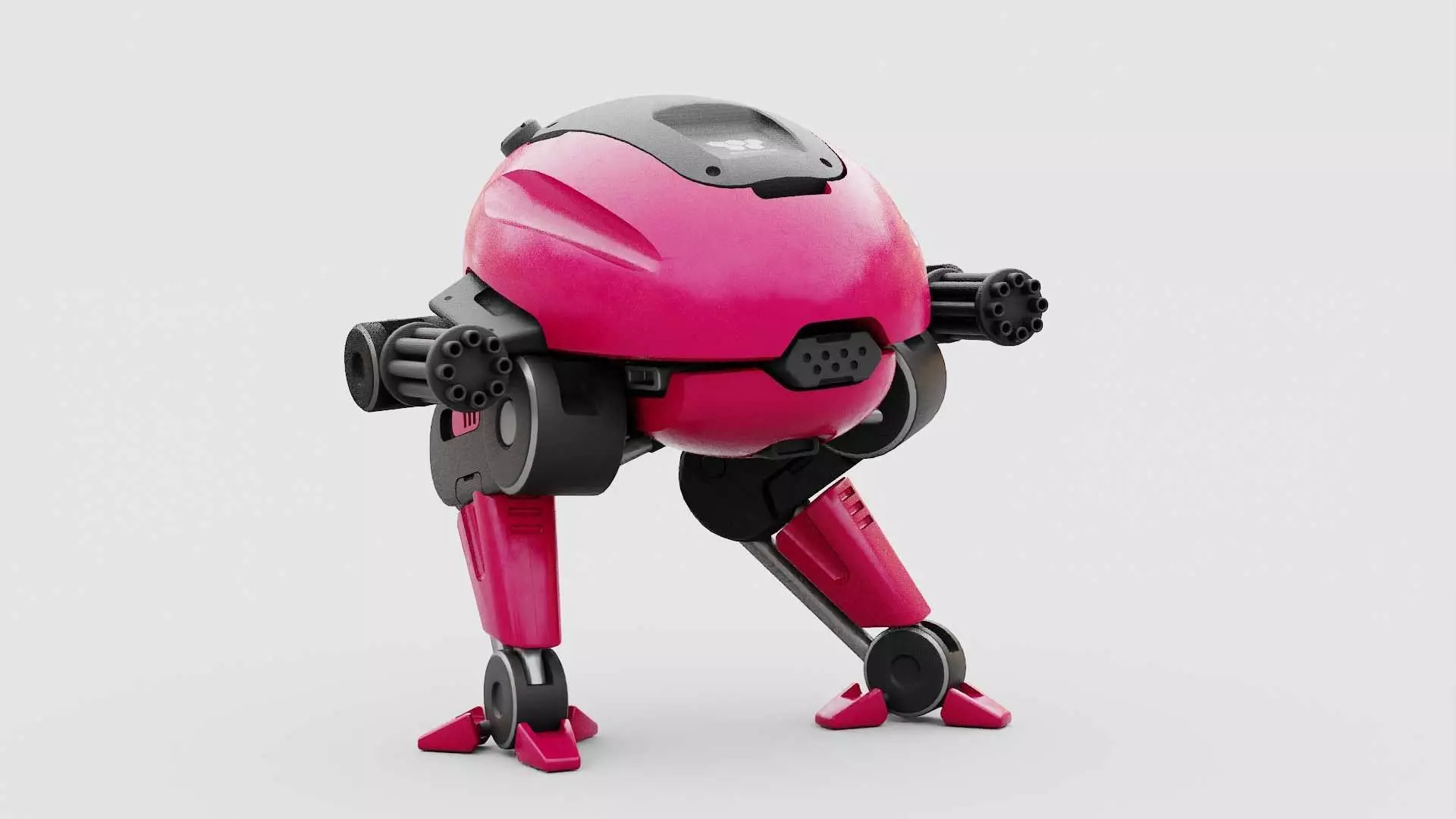 MILITARY BOT B-6000  RIGGED 3D model_0